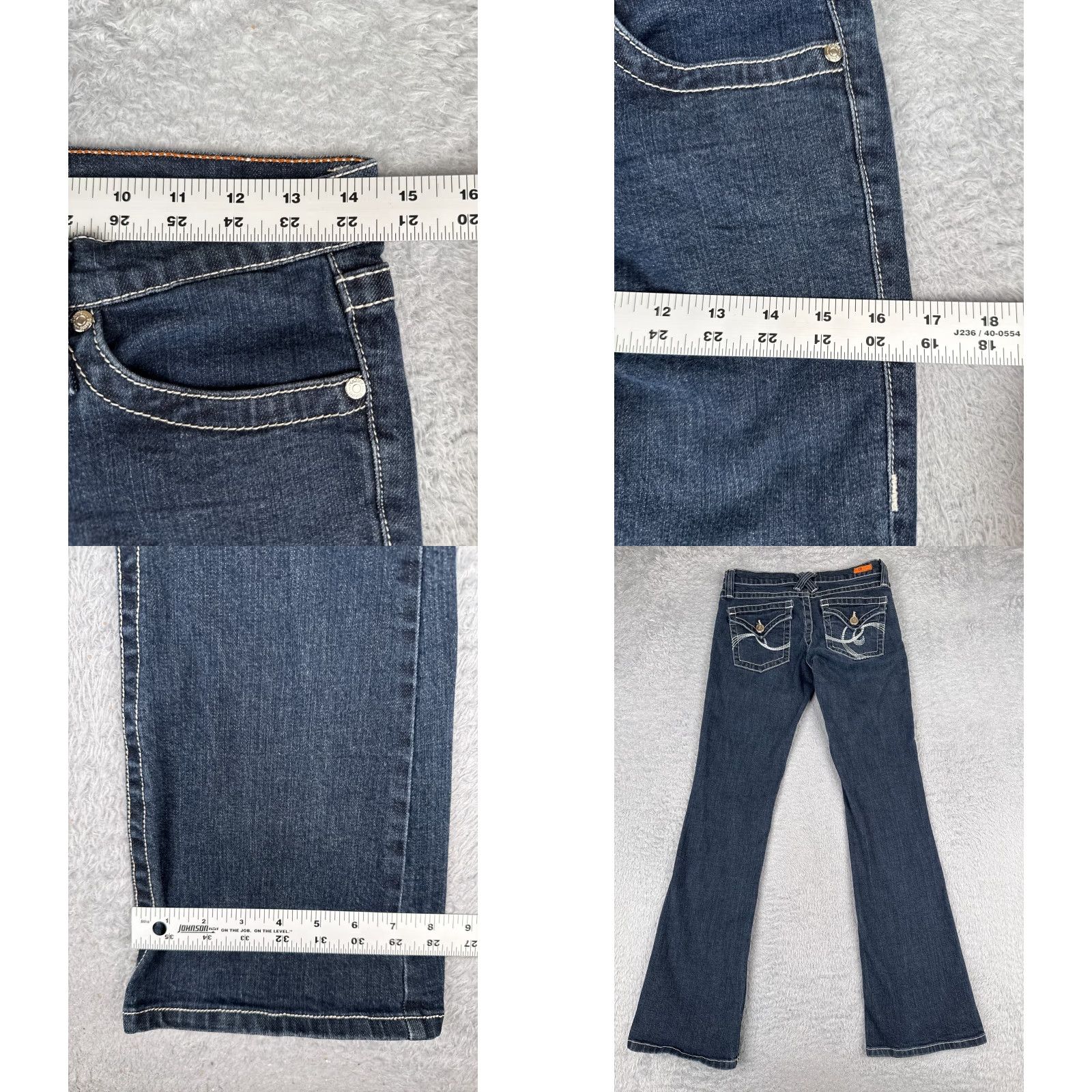 Mossimo Mossimo Jeans Juniors 9 Blue Denim Bootcut Low Rise 29x33 Dark Embroidered Logo 5-Pocket Design Vintage No Women Hippo... Size 30" / US 8 / IT 44 - 9 Thumbnail