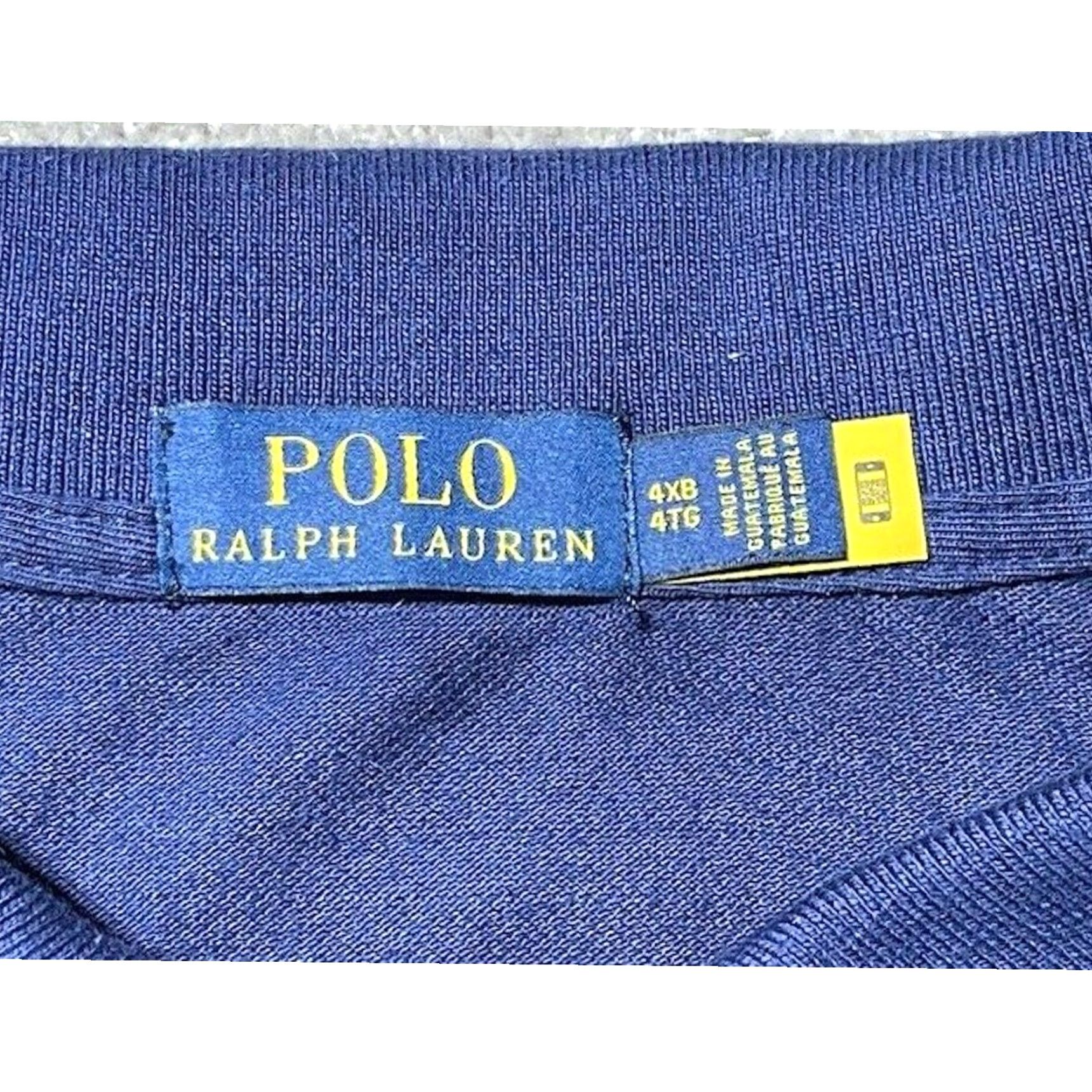 Polo Ralph Lauren Polo Ralph Lauren Polo Shirt 4XB Big 4X Big & Tall Men Casual Solid Blue 100% Cotton Short Sleeve Embroidered Logo Size US XXL / EU 58 / 5 - 5 Thumbnail