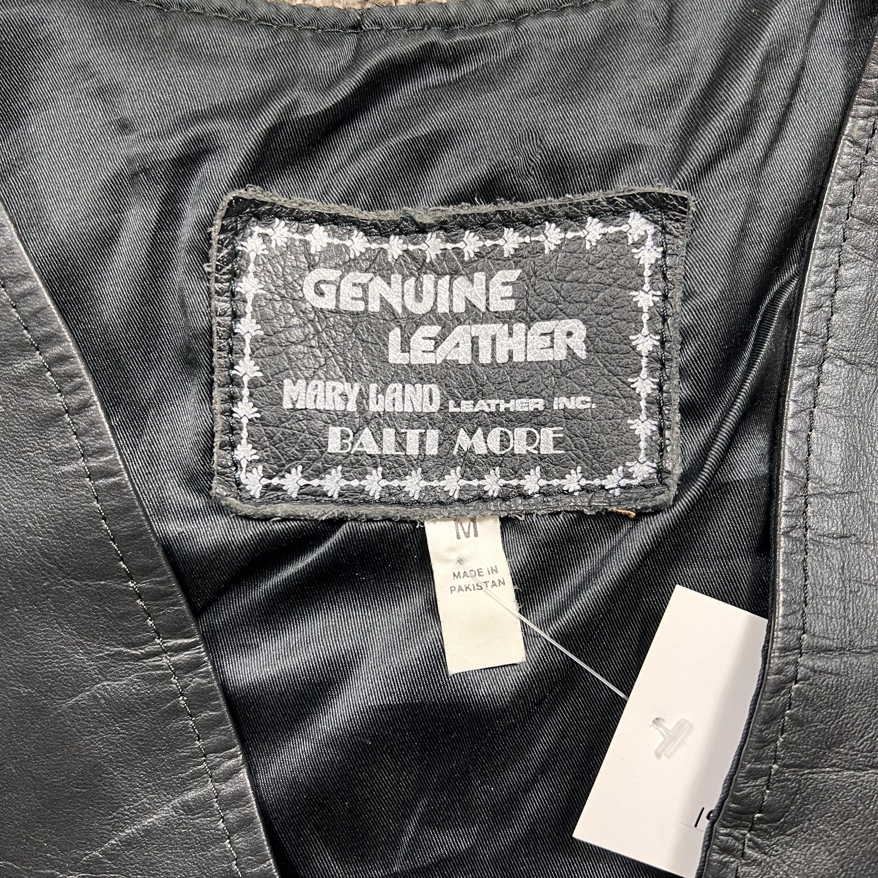 Genuine Leather × Leather 1990’s Vintage Mary Land Leather Inc. Vest Size M / US 6-8 / IT 42-44 - 2 Thumbnail