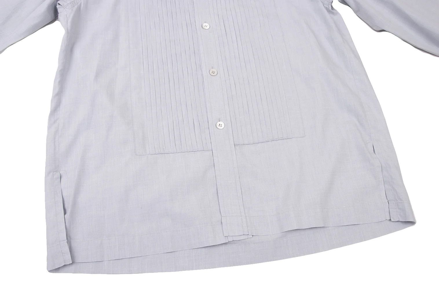 Issey Miyake Front Pleats Band Collar Shirt in Light Blue Size S Size US S / EU 44-46 / 1 - 10 Thumbnail