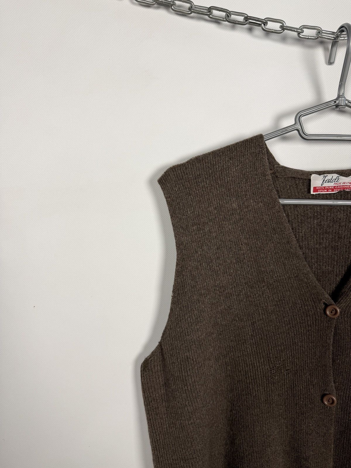 Fedeli Fedeli Cashmere Knit Vest Button Up Sleeveless Italy Size M Size US M / EU 48-50 / 2 - 3 Thumbnail