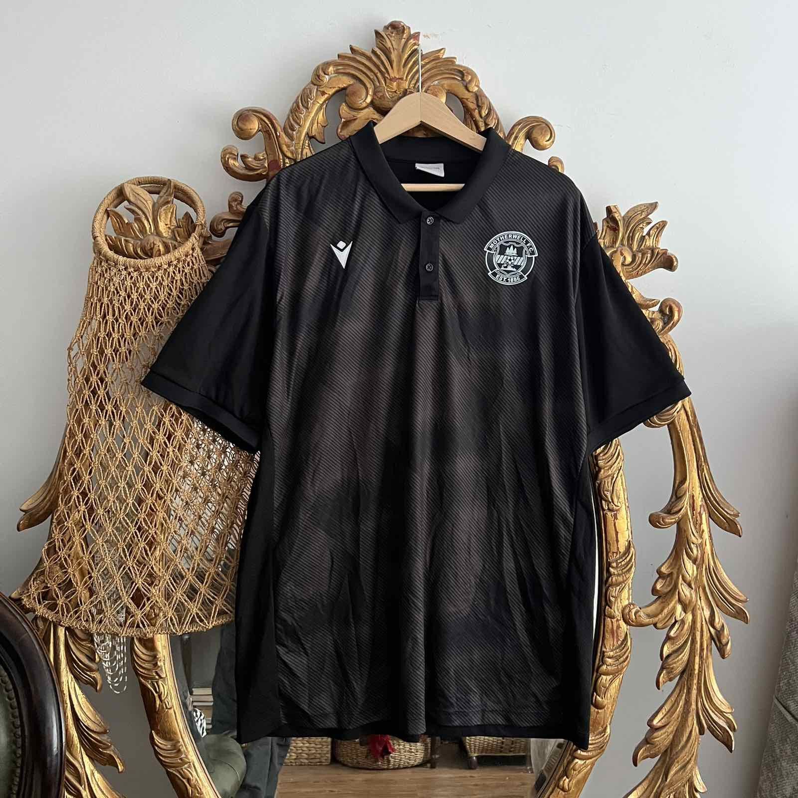 Macron Motherwell Home Football Black Soccer Jersey Macron Sz 3XL Size US XXL / EU 58 / 5 - 1 Thumbnail