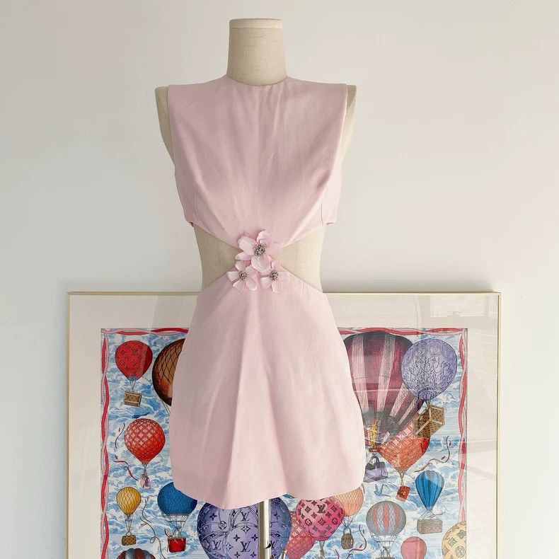 Valentino Valentino Pink flower openwork dress Size S / US 4 / IT 40 - 1 Thumbnail