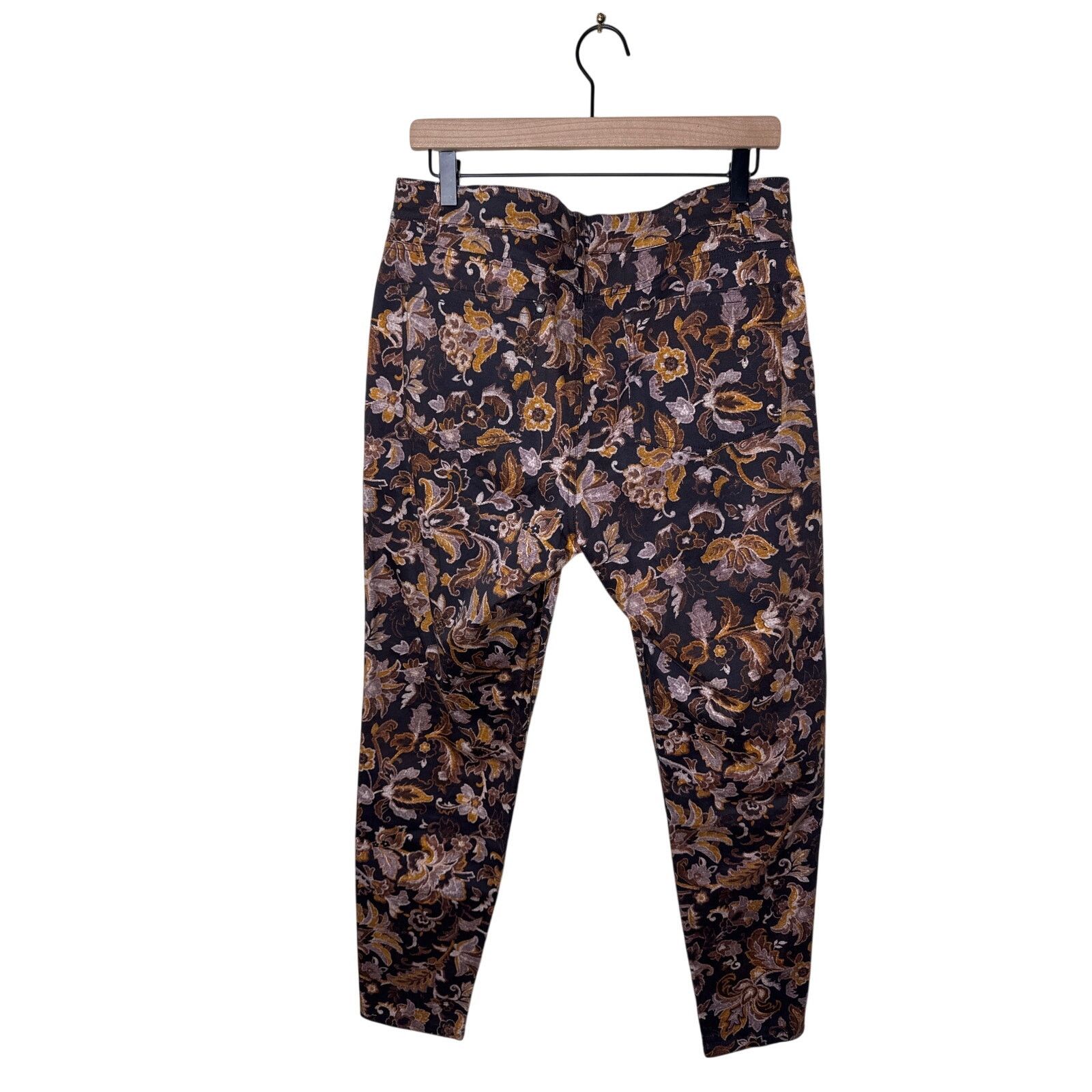 Other PERUVIAN CONNECTION Lotus Blossom Ankle Pants Espresso Size 34" / US 12 / IT 48 - 2 Thumbnail