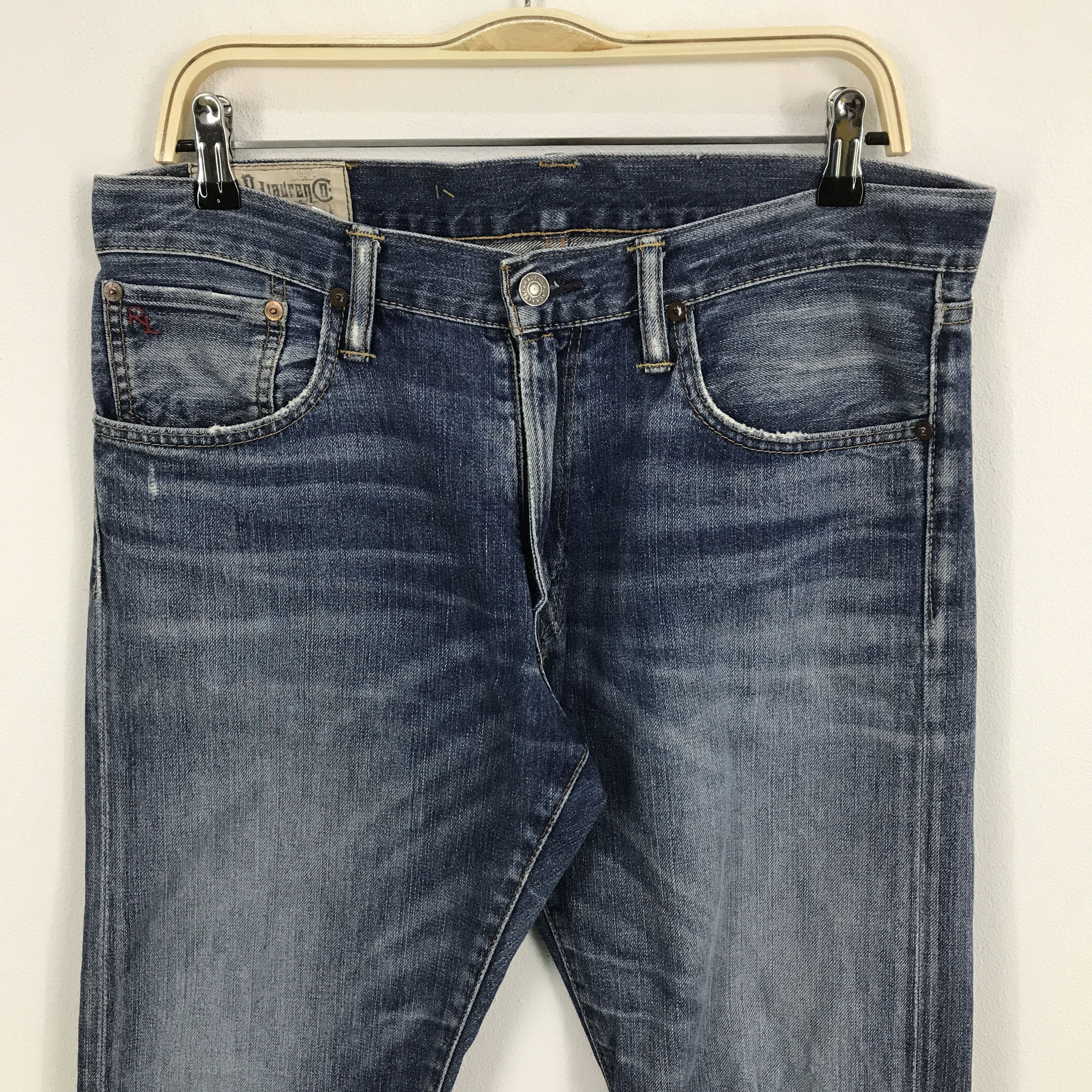 Polo Ralph Lauren Vtg Polo ralph lauren distressed light Denim jeans Size US 32 / EU 48 - 3 Thumbnail