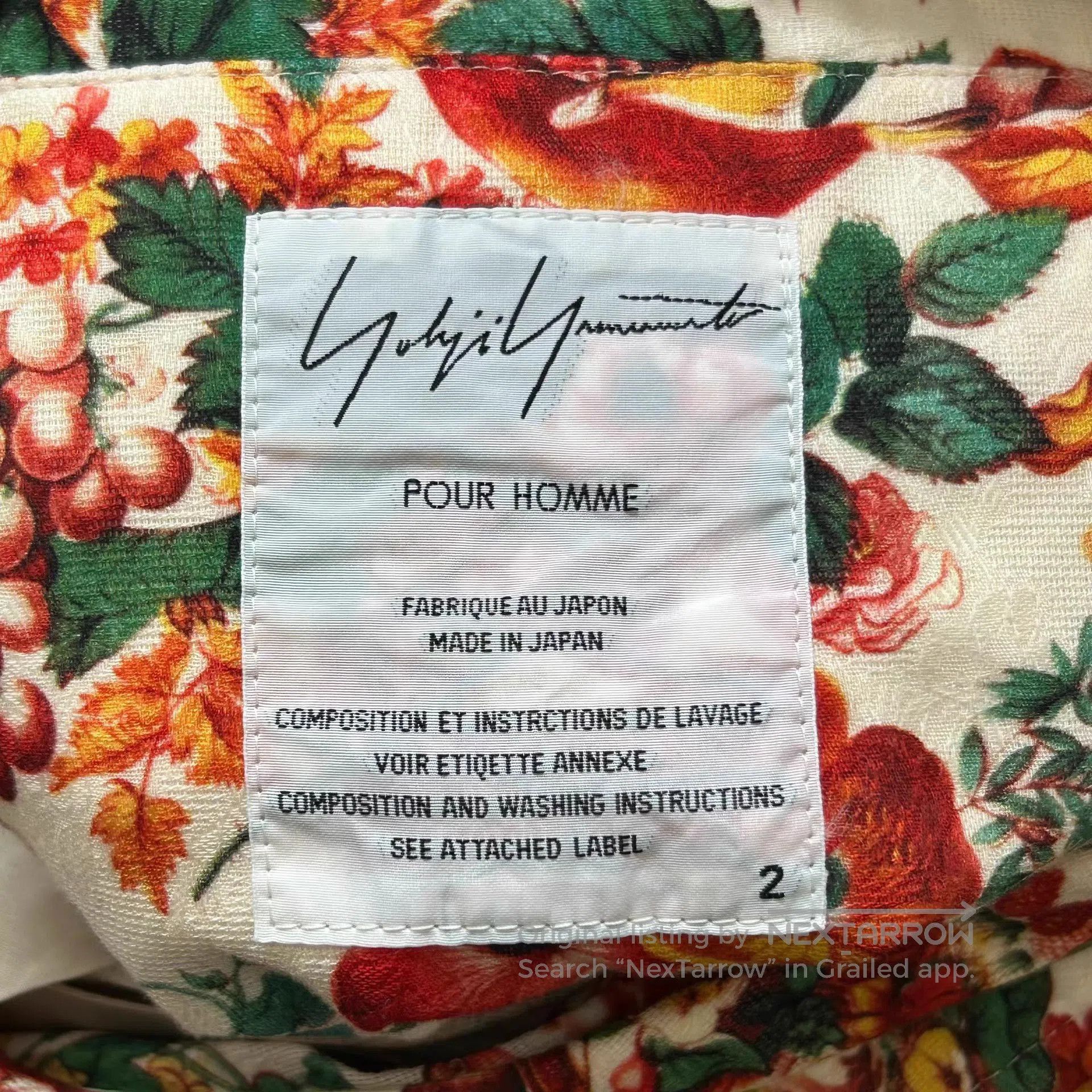 Yohji Yamamoto Red Floral Print Button. Size US M / EU 48-50 / 2 - 5 Thumbnail