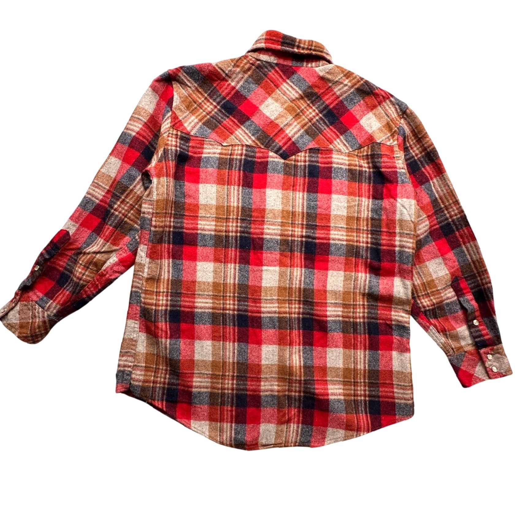 Vintage VINTAGE K-Mart Wool Blend Plaid Flannel Pearl Snap Shirt Medium Long Sleeve Red Mens Size US M / EU 48-50 / 2 - 6 Thumbnail