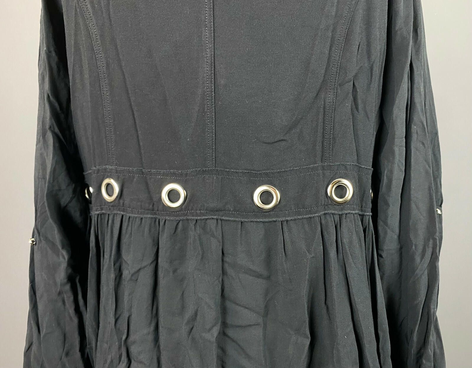 Designer Tredy Black V-Neck Button Down Tunic Dress Size 40 Size M / US 6-8 / IT 42-44 - 5 Thumbnail
