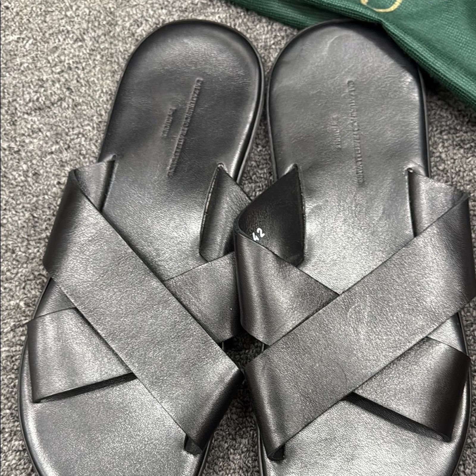 Other NWT Fratelli vanni for rijoux leather black sandals 9 EU 42 Size US 9 / IT 39 - 3 Thumbnail