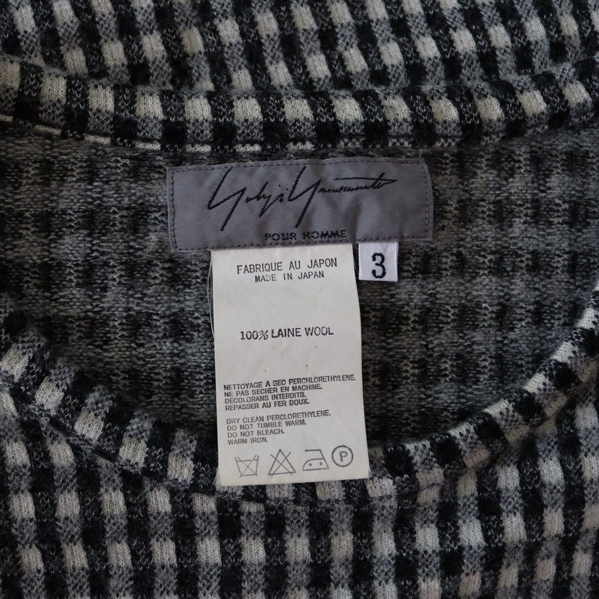 Yohji Yamamoto Yohji Yamamoto Pour Homme AW01 Runway Checkered Wool Sweater Size US M / EU 48-50 / 2 - 4 Thumbnail