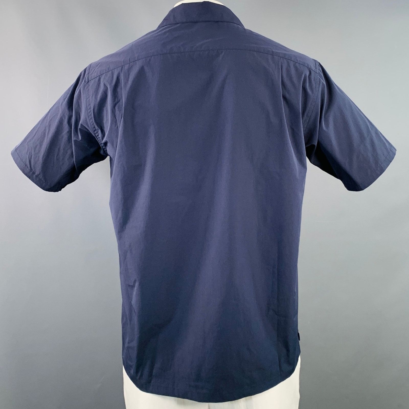 Goldwin Size L Navy Polyester One Pocket Snaps Short Sleeve Shirt Size US L / EU 52-54 / 3 - 3 Thumbnail