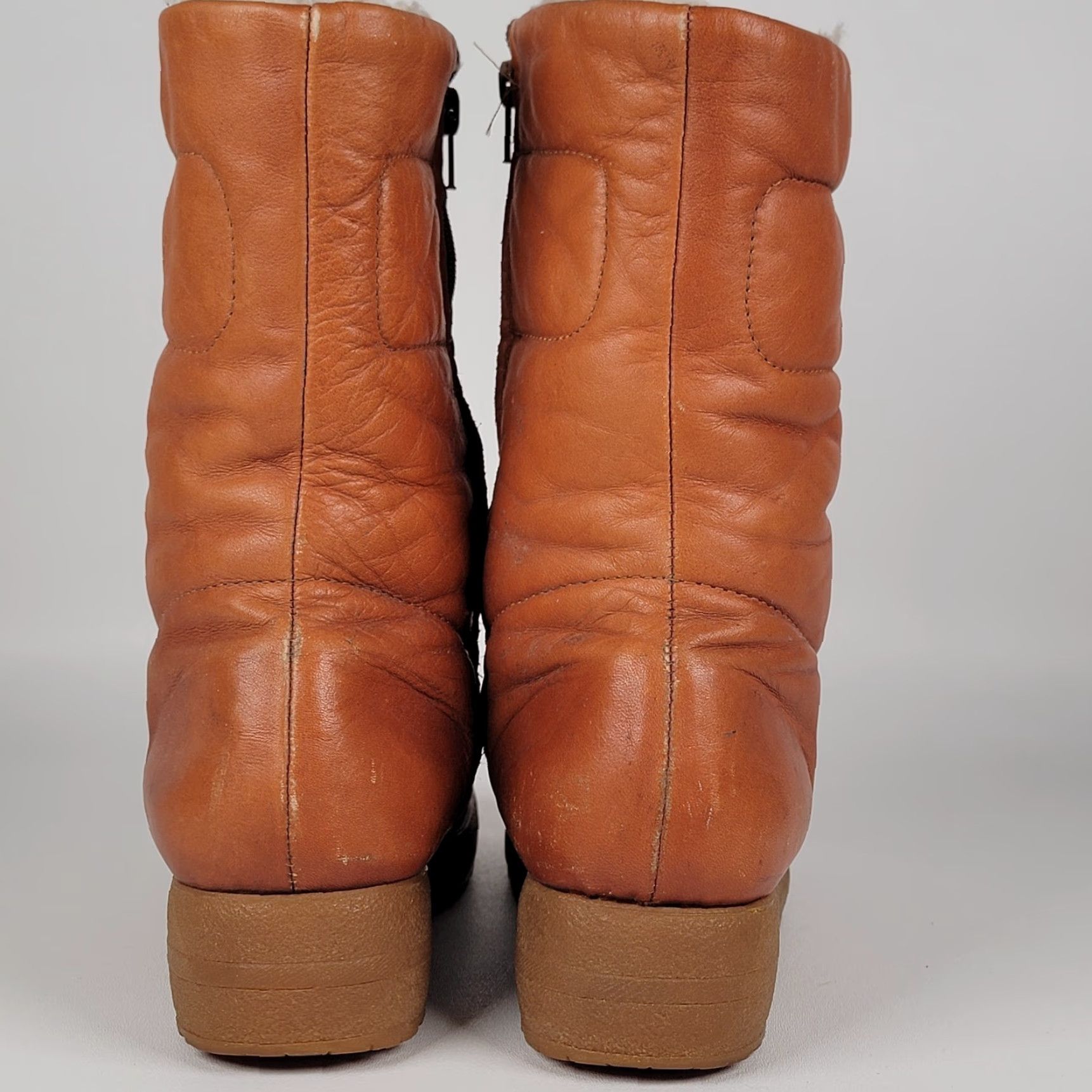 Blondo VINTAGE Blondo Leather Shearling Lined Zippered Boots Men 9 43 Brown 1980s Canada Mens Size US 9 / EU 42 - 7 Thumbnail