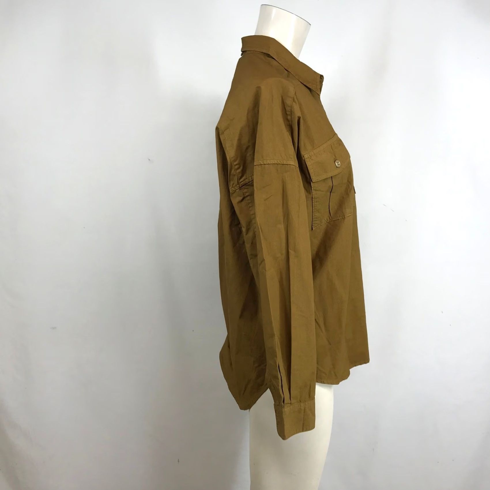 Alex Mill ALEX MILL Wash & Go Popover Shirt Womens XS Ochre Brown Cotton Blouse Size XS / US 0-2 / IT 36-38 - 4 Thumbnail