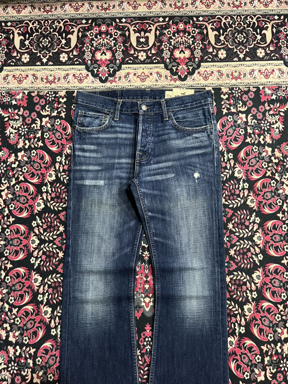 Hollister × Midwest Kids Hollister Boomer Low Rise Slim Bootcut Dark Blue Flare Jeans Size US 32 / EU 48 - 3 Thumbnail