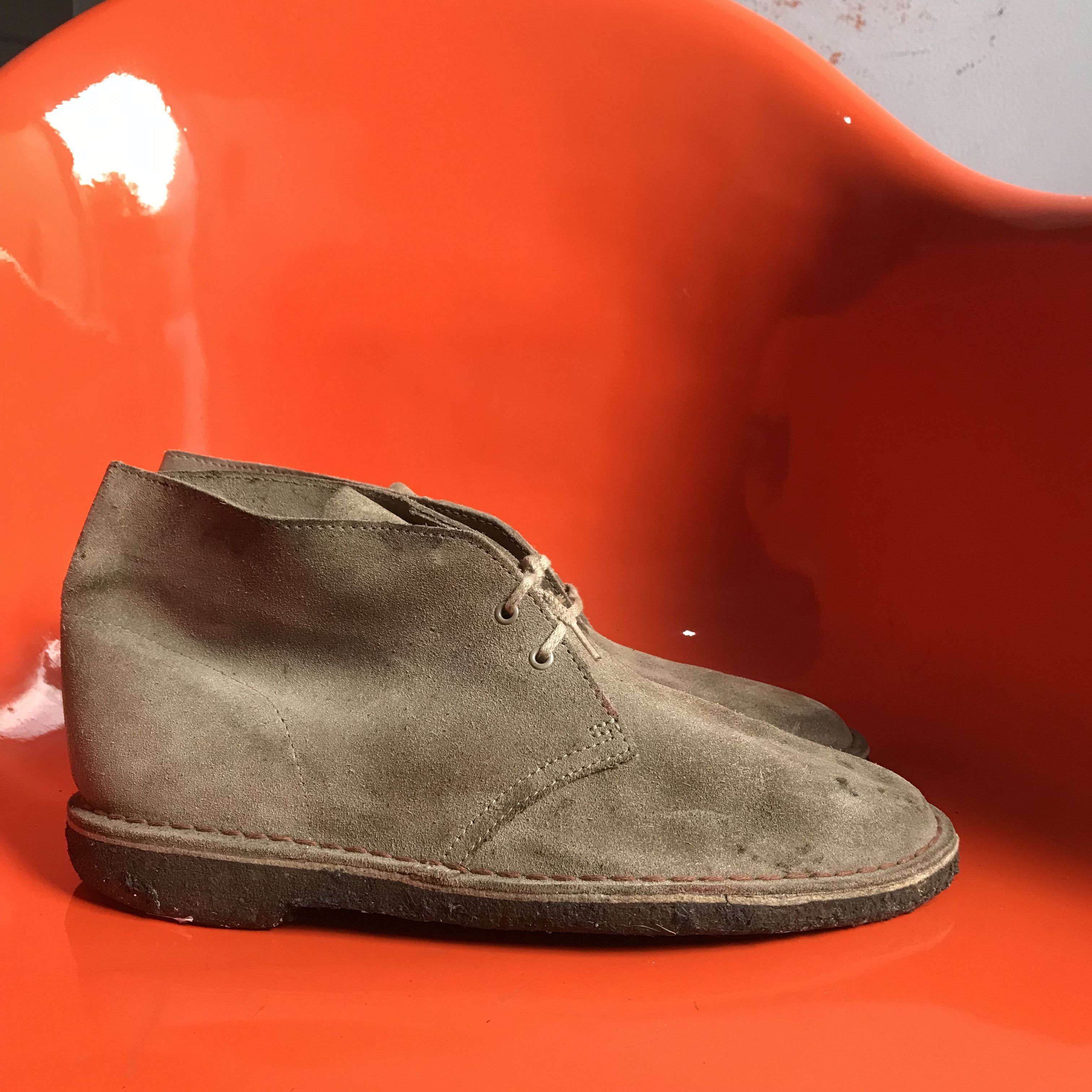 Clarks Dessert Boots Grey Stone Wash Size 8uk 42 eur