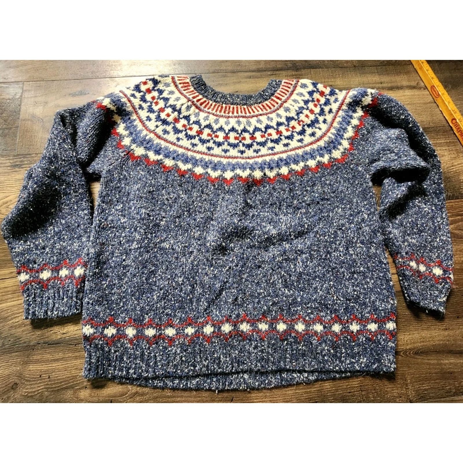 Vintage VINTAGE St. Johns Bay Womens 2XL Sweater Wool Blend Nordic Fair Isle CottageCore Cardigan Blue 80s 90s Holiday Womens Size XXL / US 16-18 / IT 52-54 - 2 Thumbnail