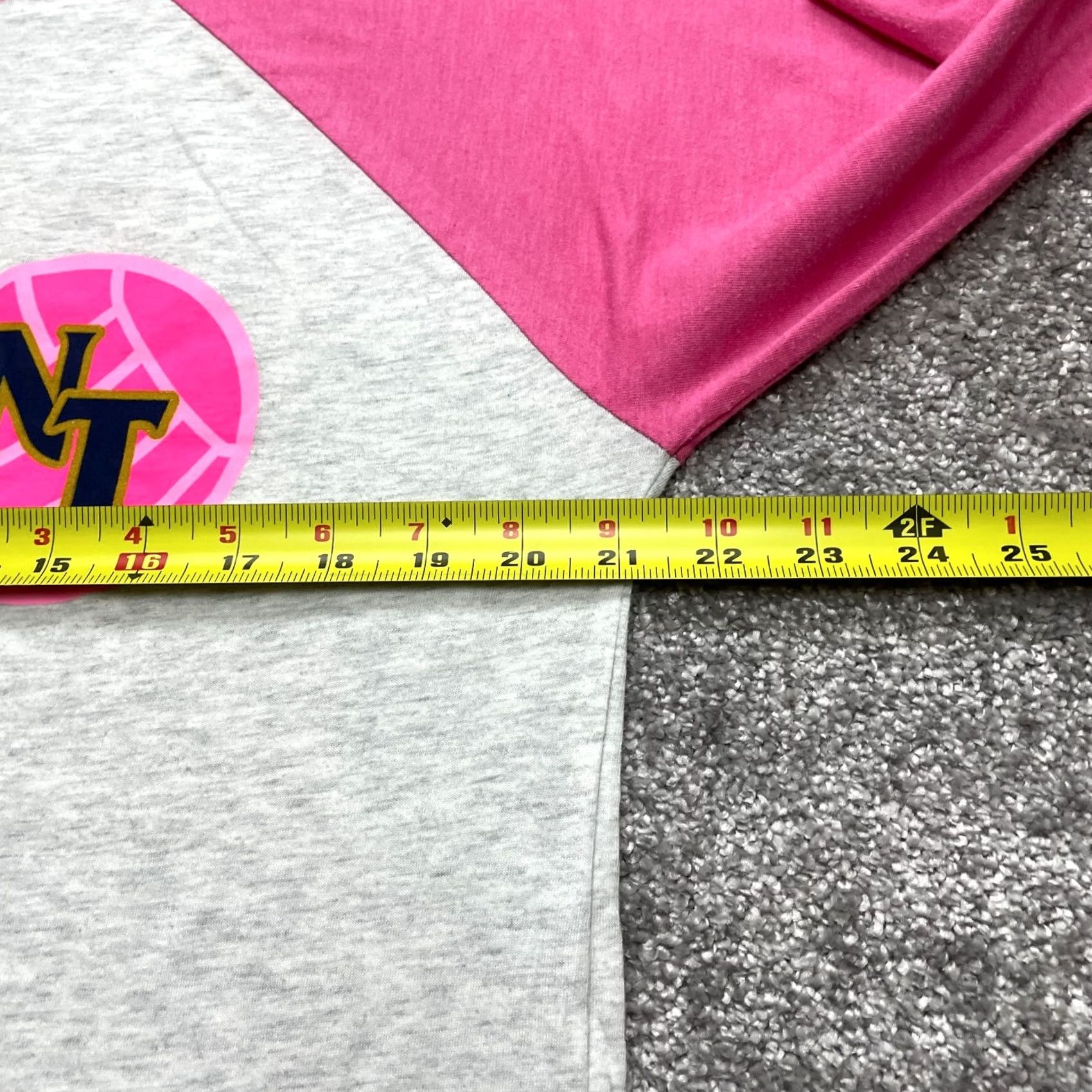 Next Level Next Level Shirt Adult Large Gray Pink Colorblock 3/4 Sleeve NT Volleyball Top Mens Womens Size US L / EU 52-54 / 3 - 7 Thumbnail