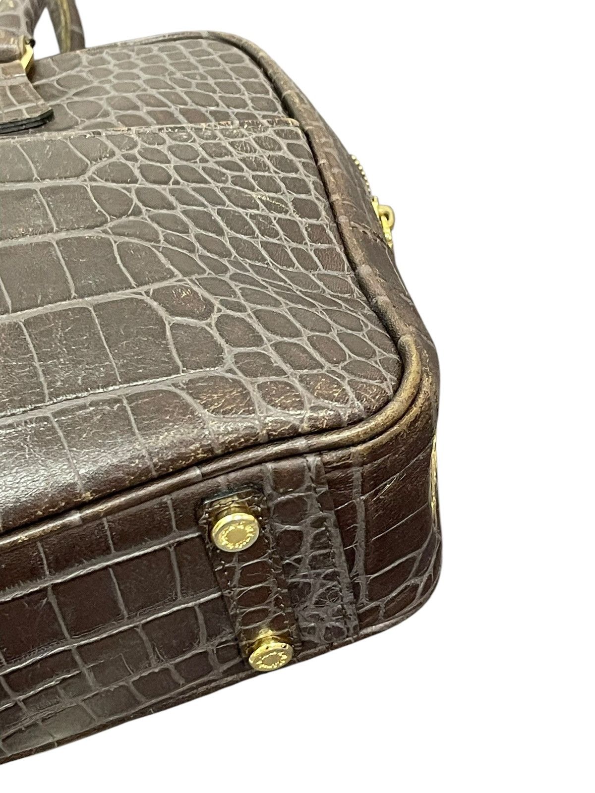 Genuine Leather Crocodile Embossed Cowhide A.D.M.J Japan Hand Bag 1🟩2 Size ONE SIZE - 16 Thumbnail