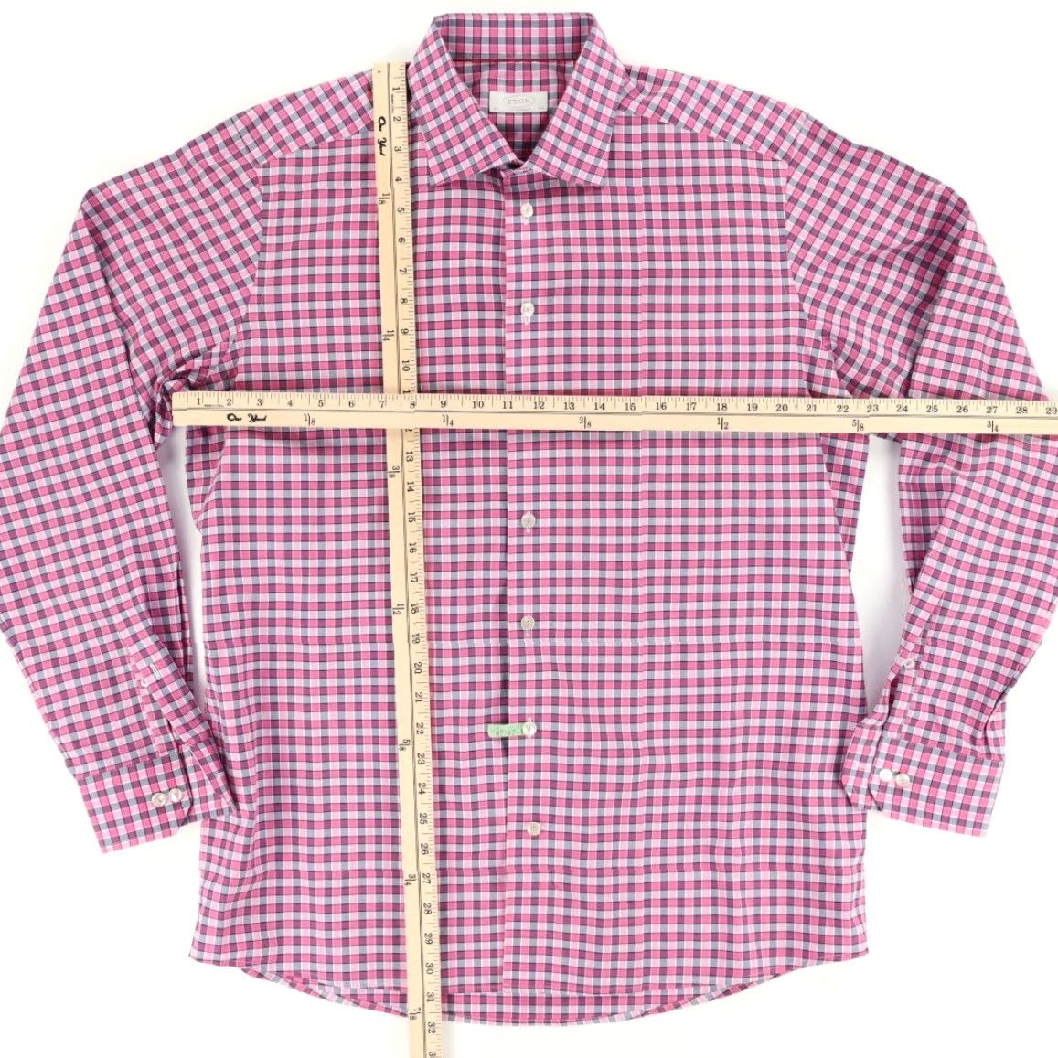 Eton Eton Contemporary Shirt Men L Pink Check Long Sleeve Button Up 44 17.5 Poplin Cotton Relaxed Size US L / EU 52-54 / 3 - 3 Thumbnail