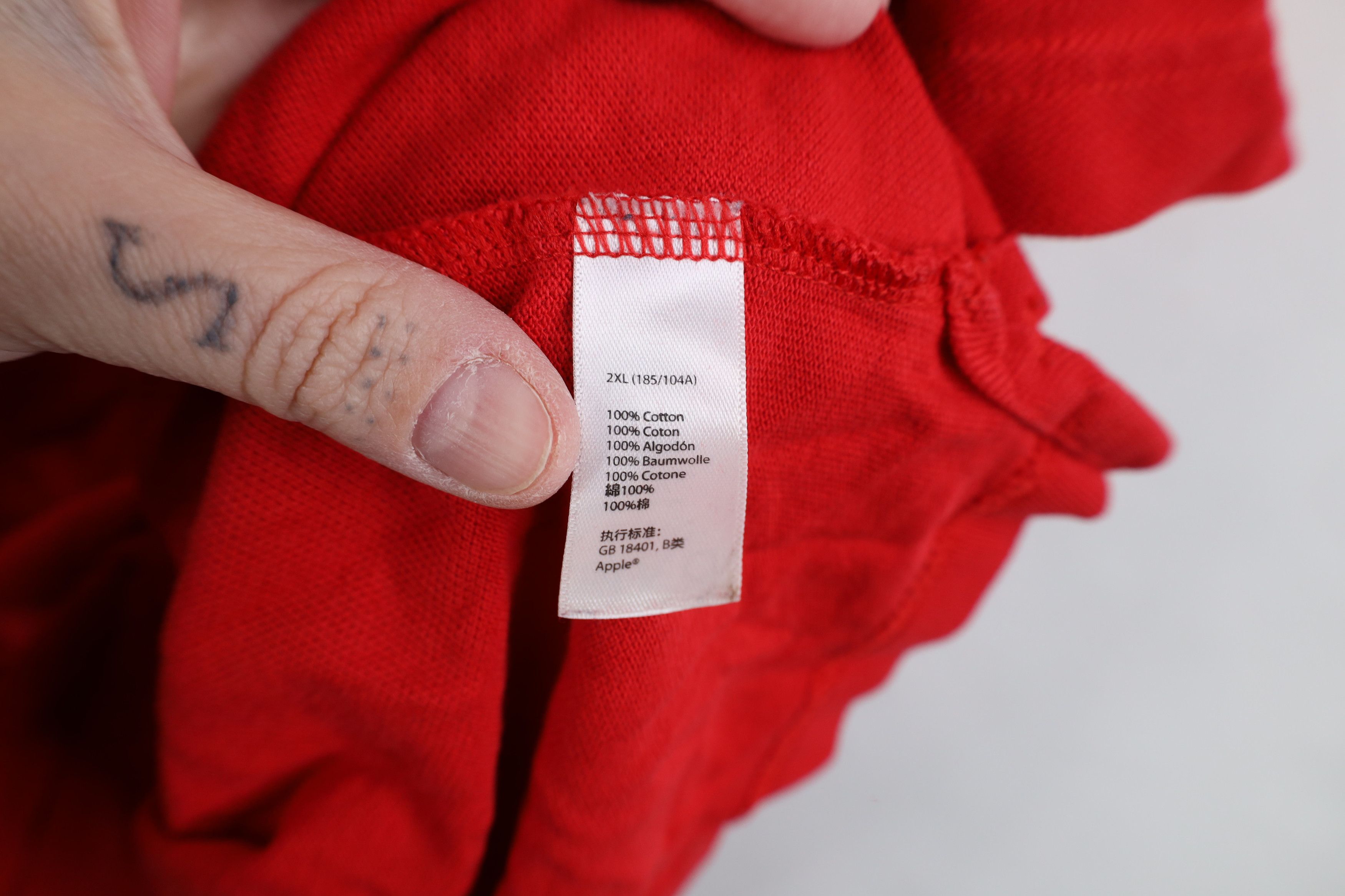 Apple Vintage Apple Company Apple Logo Thermal Knit T-Shirt Red Size US XXL / EU 58 / 5 - 7 Thumbnail