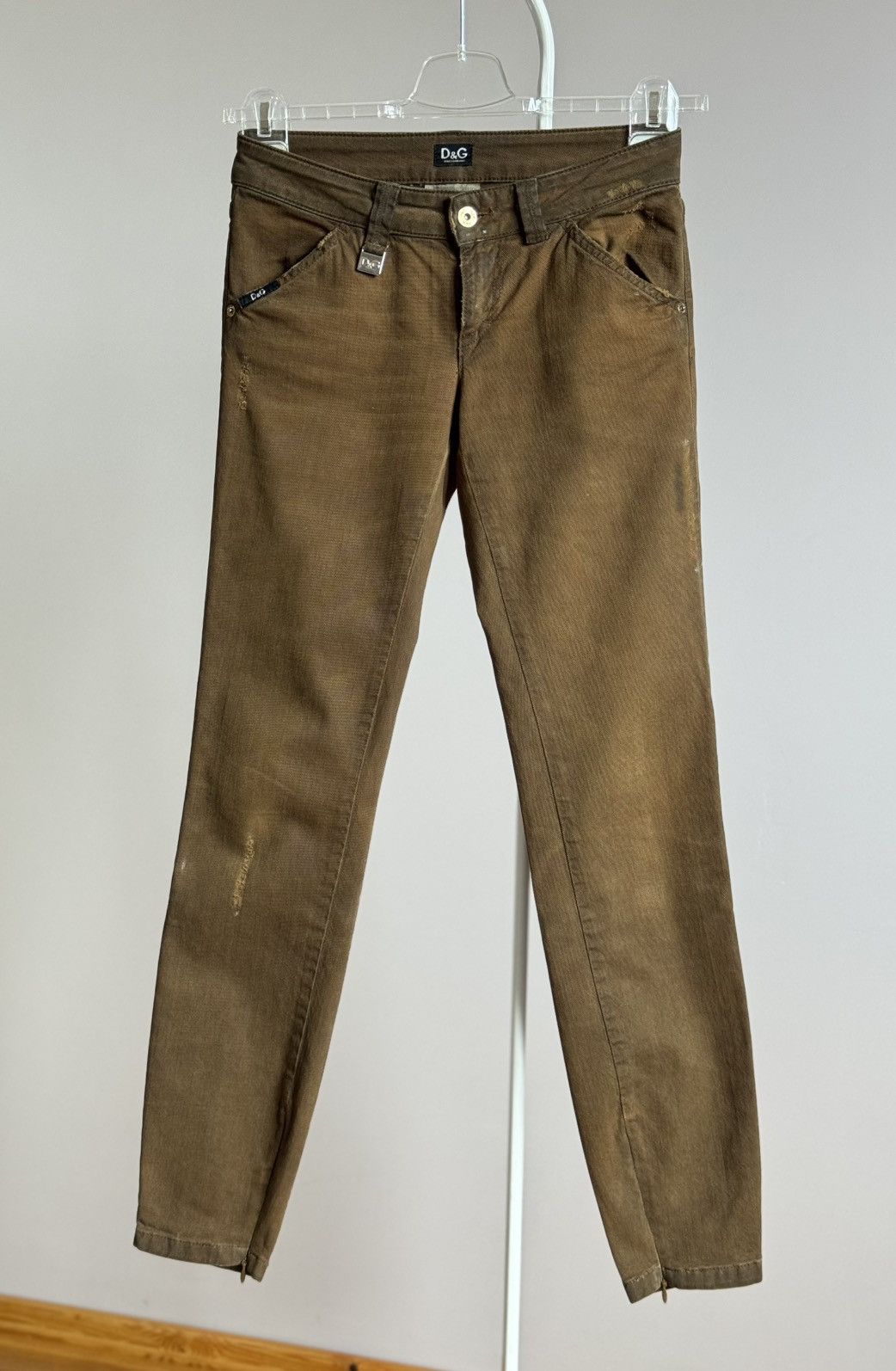 Dolce & Gabbana Dolce Gabbana Jeans 26 Brown Polyester Stretch Pants Vintage Size 26" / US 2 / IT 38 - 10 Thumbnail