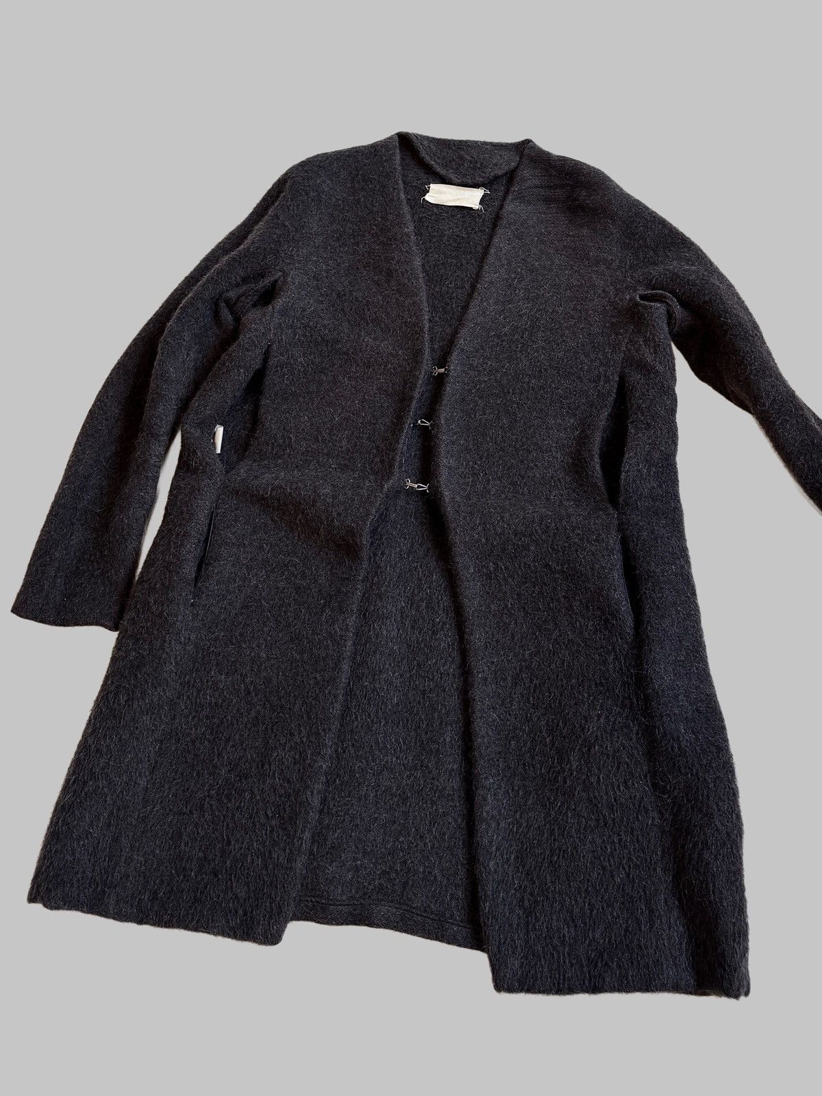Maison Margiela FW1991 Metal Hook Mohair Coat Open Armpits and Zipped Vents Size L / US 10 / IT 46 - 1 Thumbnail