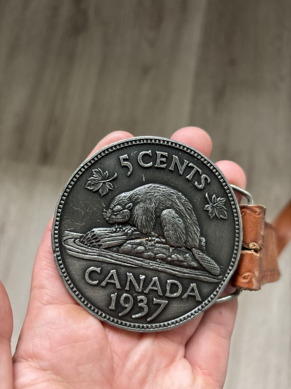 Other Jimm Watson 1977 – Canada 5 Cents 1937 Beaver Belt Buckle Size ONE SIZE - 18 Thumbnail