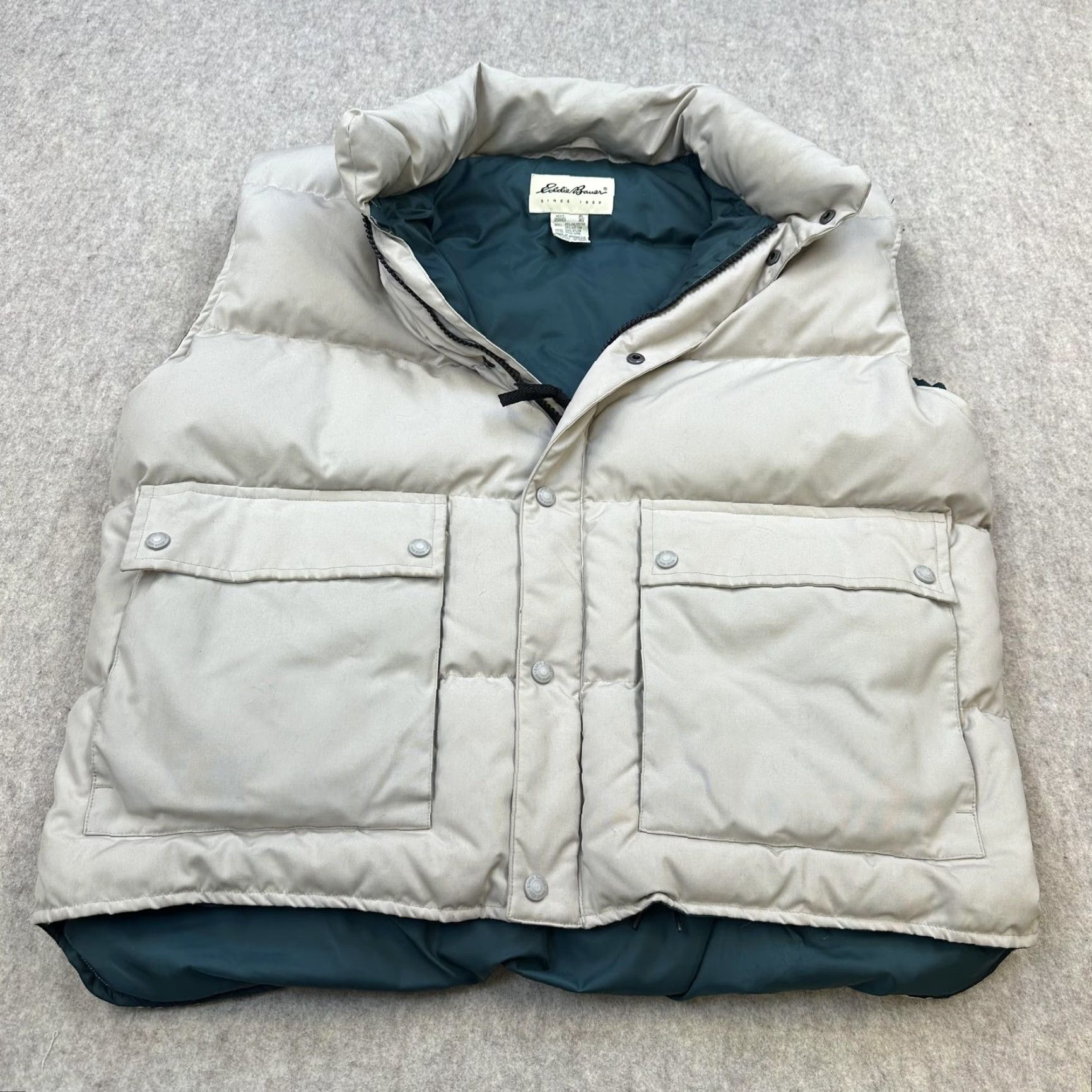 Eddie Bauer Eddie Bauer Vest Mens XL Gray Goose Down Puffer Quilted Insulated Snap Pockets Size US XL / EU 56 / 4 - 4 Thumbnail