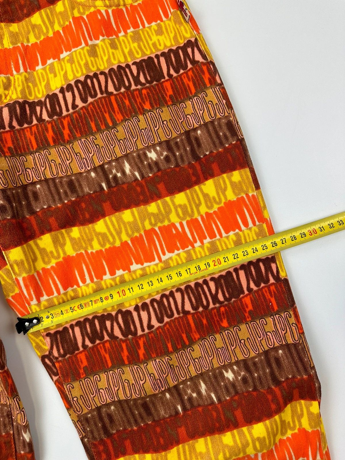 Jean Paul Gaultier JPG 00’s Shirt Denim Pants Set Monogram Orange Red Size M / US 6-8 / IT 42-44 - 18 Thumbnail