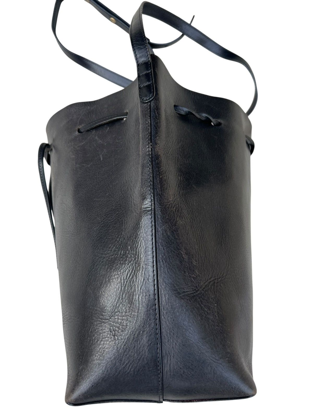 Mansur Gavriel Distressed Patina Black Leather Mansur Gavriel Sling Bag Size ONE SIZE - 14 Thumbnail