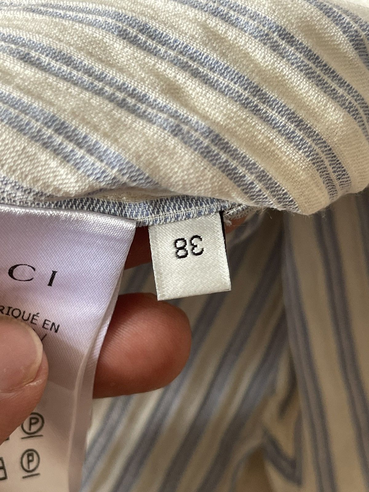 Gucci Gucci Stripe Shirt With Logo Embroidery #99 Size XS / US 0-2 / IT 36-38 - 13 Thumbnail