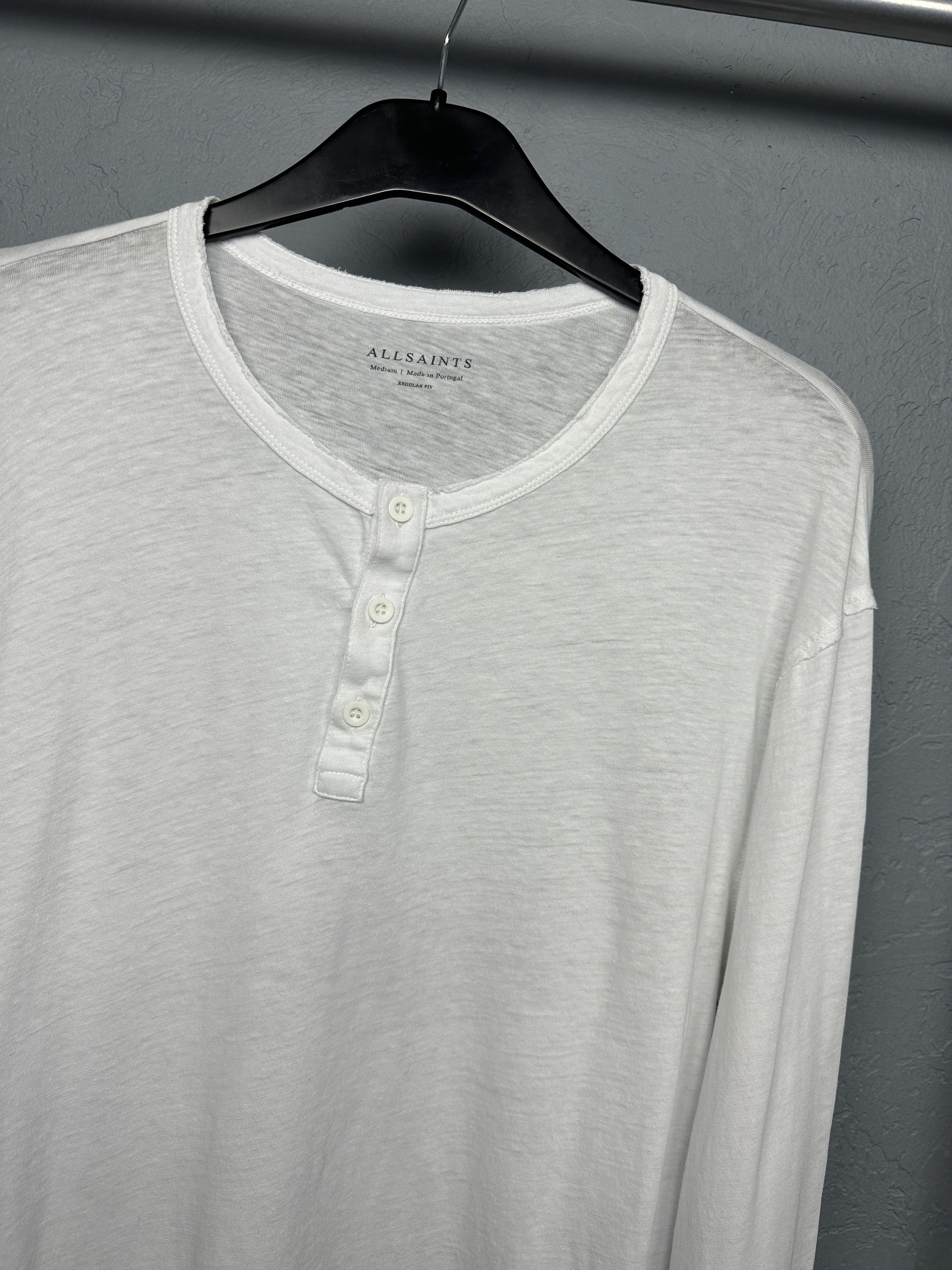 Allsaints Allsaints Mens Figure Long Sleeve Henley T-Shirt Size US M / EU 48-50 / 2 - 2 Thumbnail