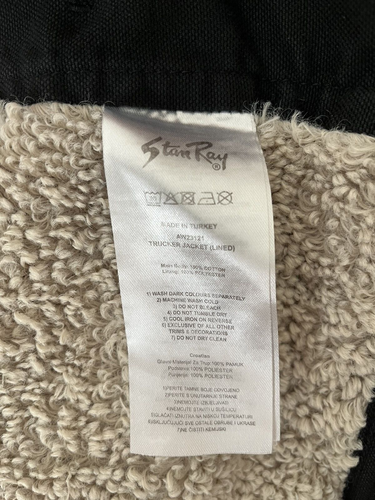 Stan Ray Trucker Jacket Lined Black Duck