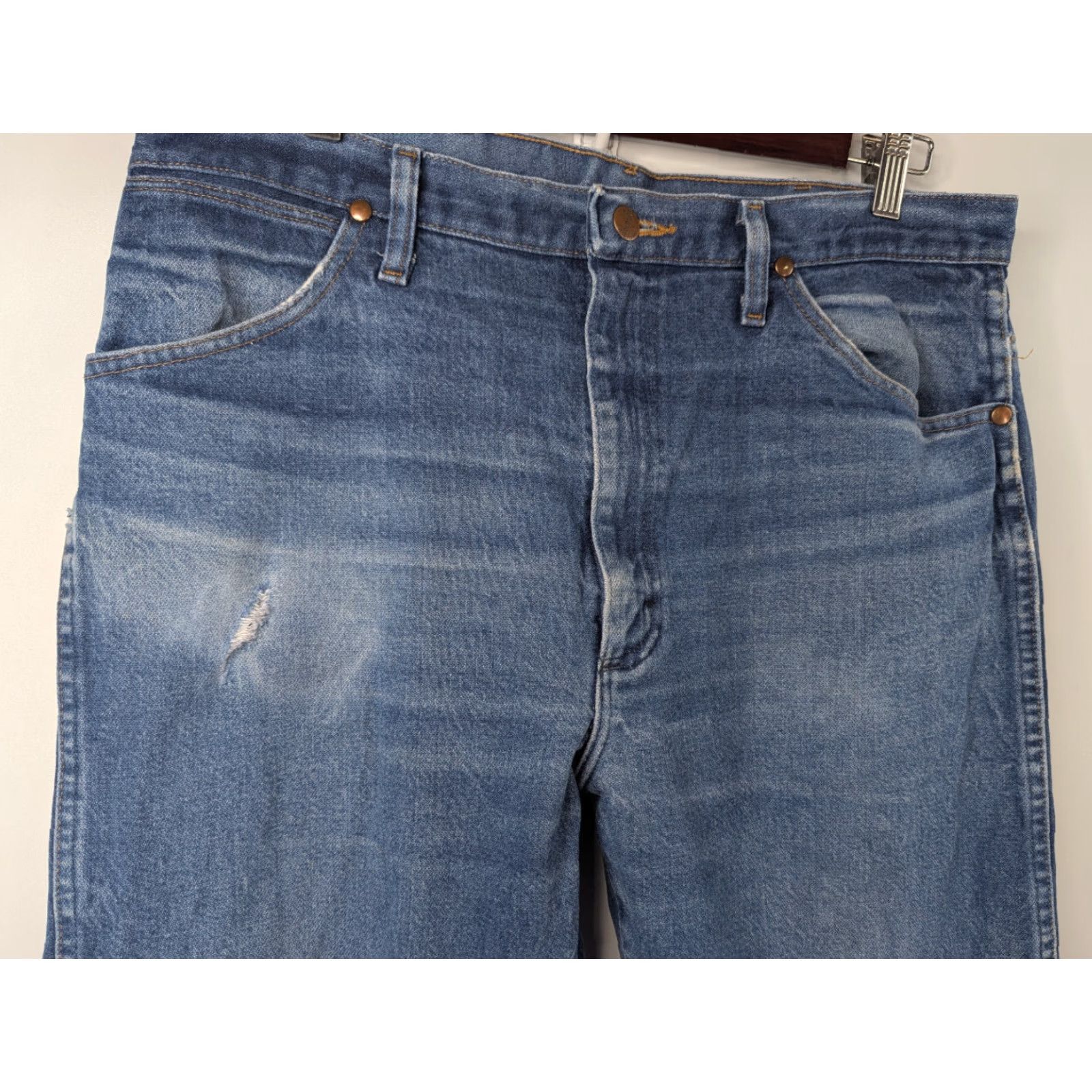 Wrangler VINTAGE Wrangler Jeans Men's 36x34 Cowboy Cut Bootcut Distressed 13MWZ Western Workwear Jeans Size US 36 / EU 52 - 5 Thumbnail