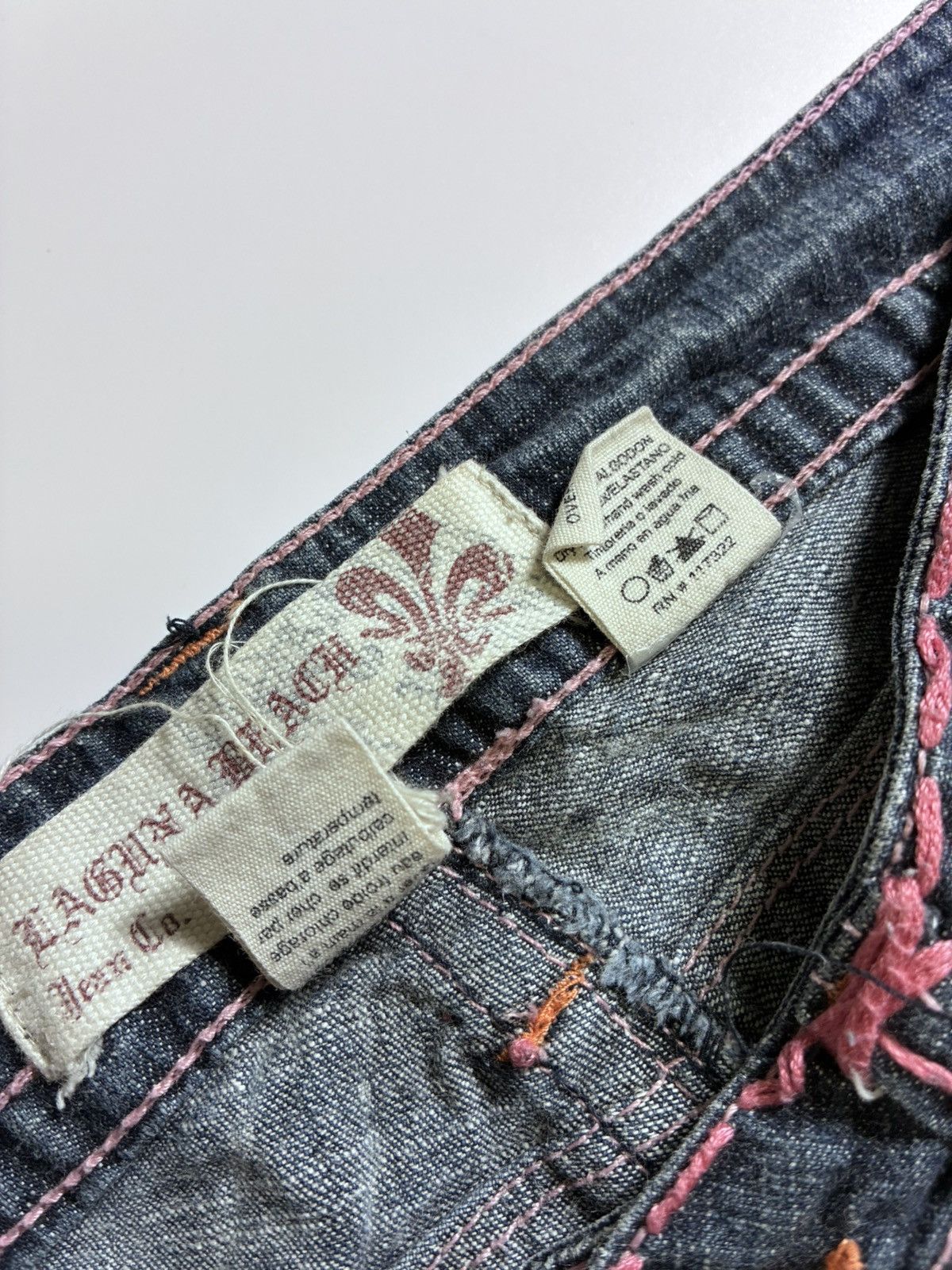 Other VINTAGE LAGUNA BEACH PINK Y2K 2000s DENIM JEANS Size 30" / US 8 / IT 44 - 5 Thumbnail
