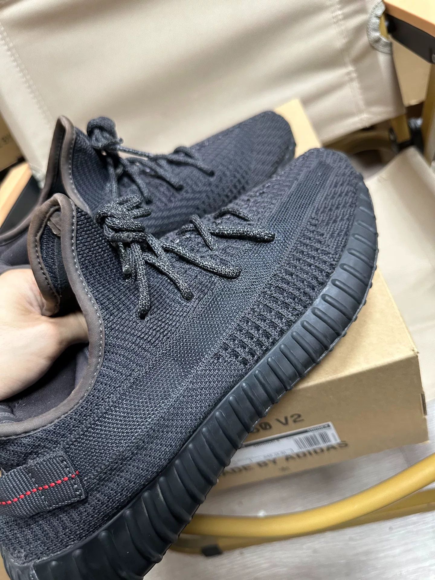 Adidas Adidas YEEZY350 Black Lowtop Sneakers 10.5 Men Size US 10.5 / EU 43-44 - 1 Thumbnail
