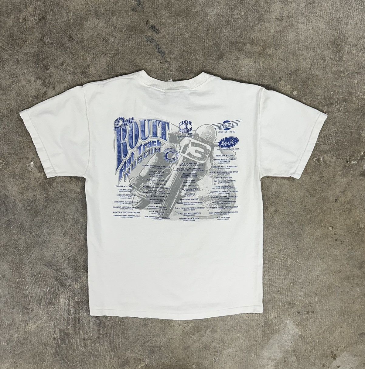 Fruit Of The Loom × Vintage Vintage 90s Flat Track Museum Racing T-Shirt Size US M / EU 48-50 / 2 - 2 Thumbnail