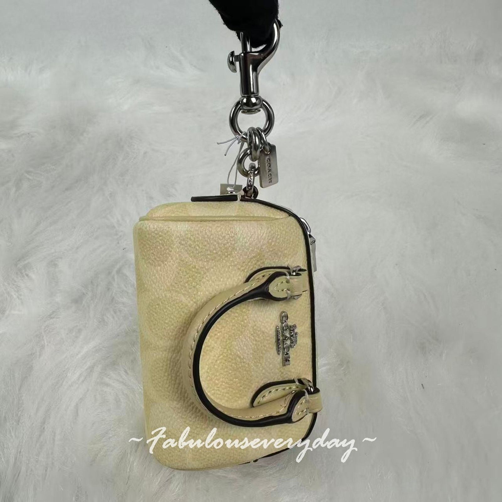 Coach COACH Mini Rowan Satchel Charm In Signature Canvas Yellow Size ONE SIZE - 4 Thumbnail