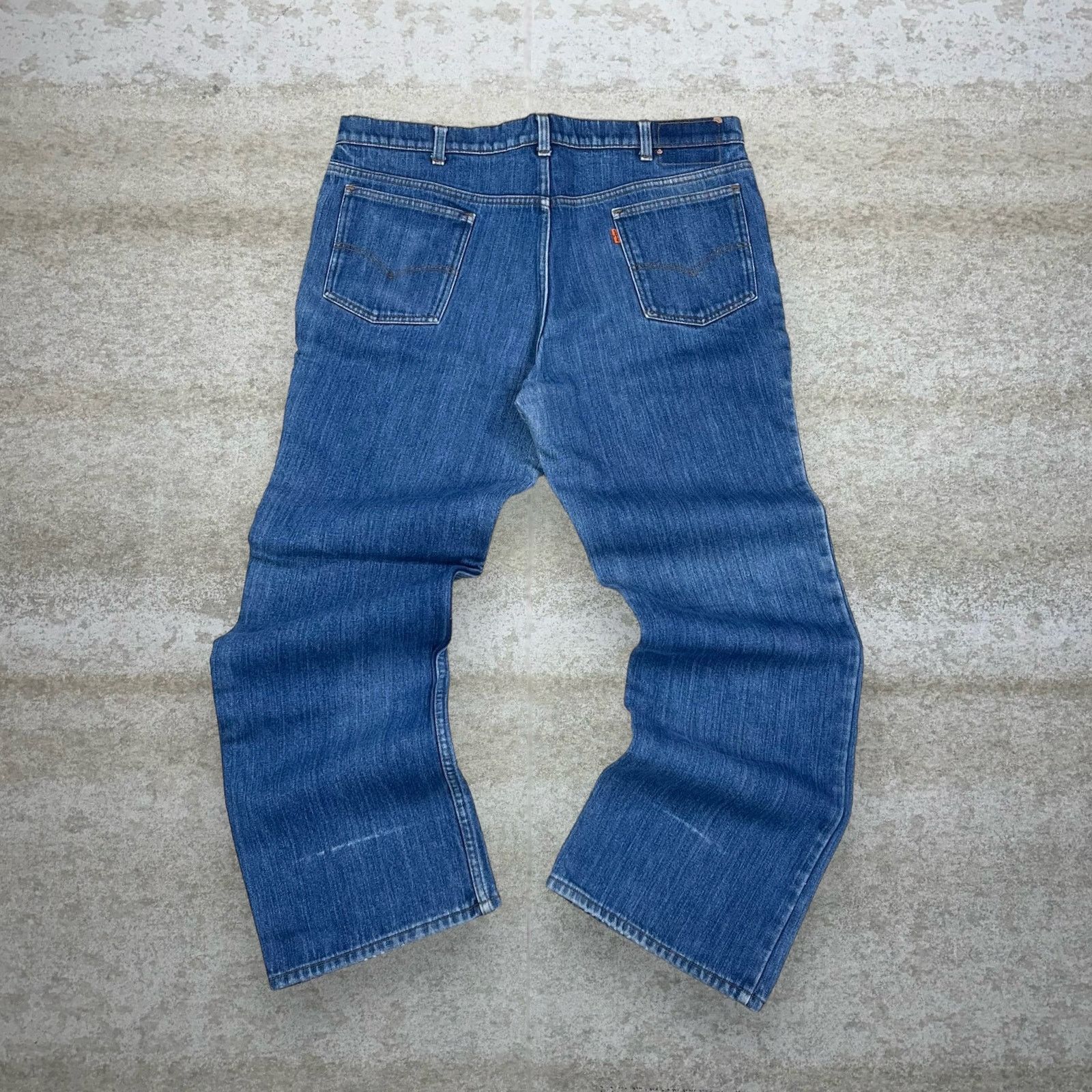 image of True Vintage Orange Tab Levis Jeans Medium Wash Fleece 70's in Blue, Men's (Size 40)