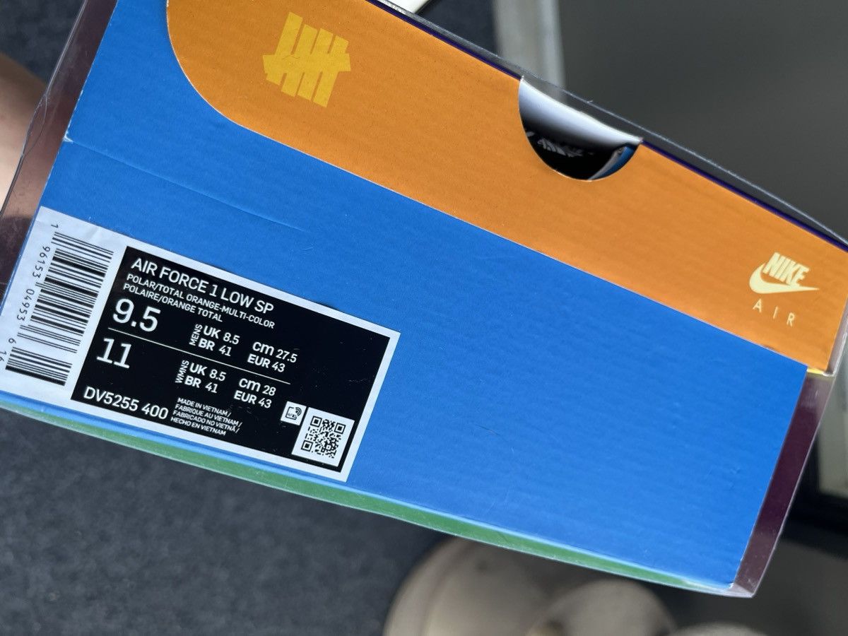 Nike × Undefeated Nike Air Force 1 Low SP Undefeated Multi Patent Orange Blue Size US 9.5 / EU 42-43 - 4 Thumbnail