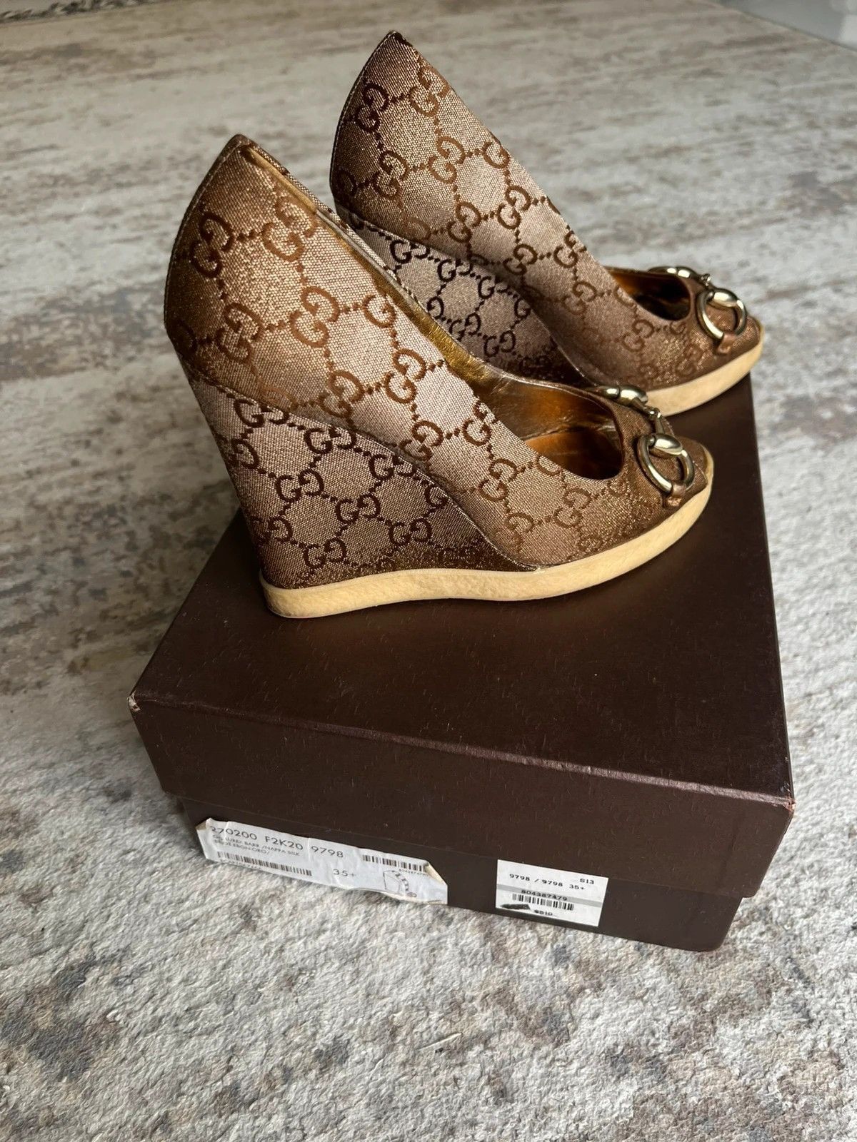 Gucci Gucci Heels Nappa Silk Lurex Barr 2013 Sz 5.5 Monogram Size US 5.5 / IT 35.5 - 12 Thumbnail