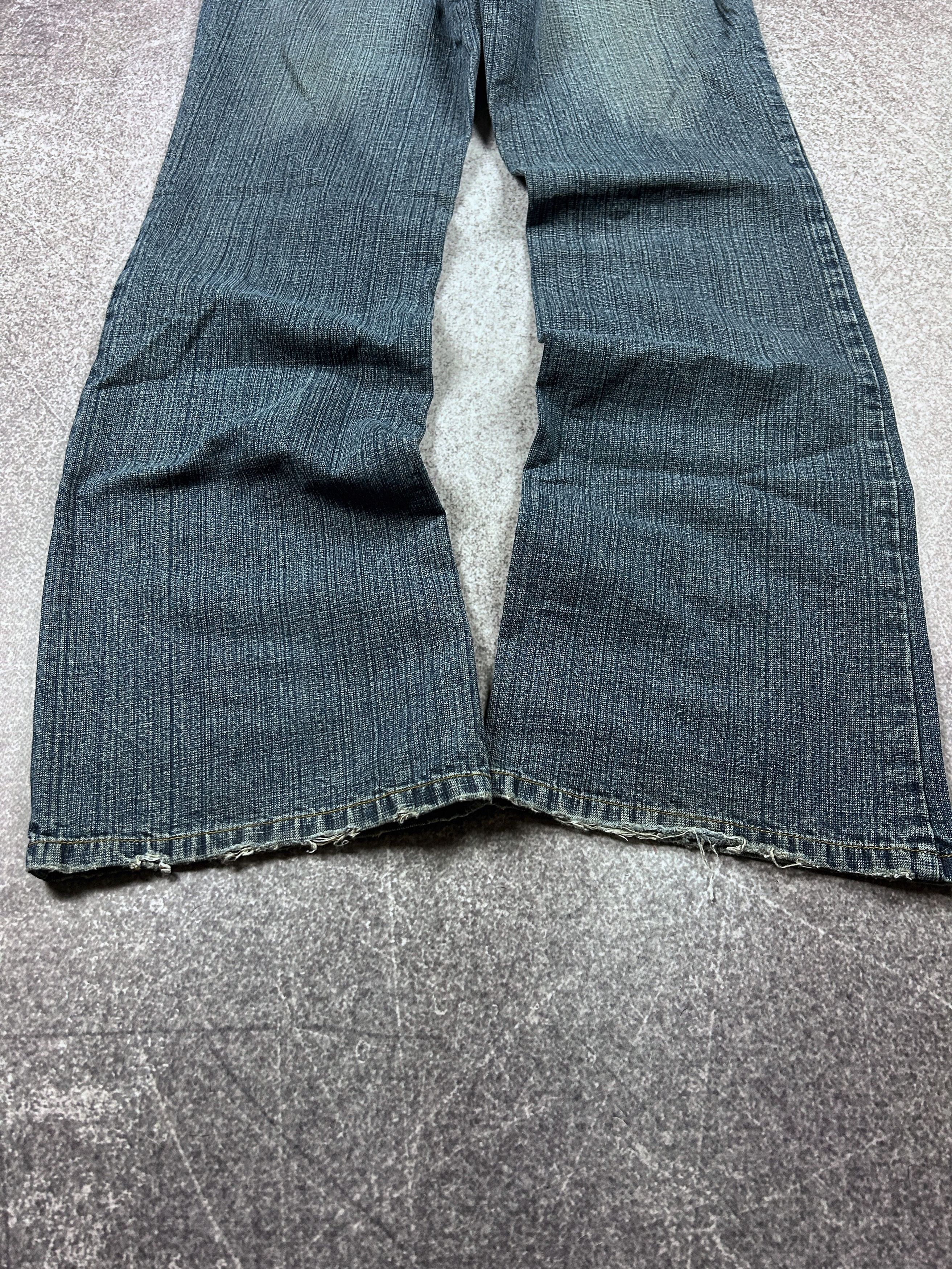 Designer VTG FLARED RICK OWENS STYLE STONE WASHED JEANS 90S Size US 30 / EU 46 - 4 Thumbnail