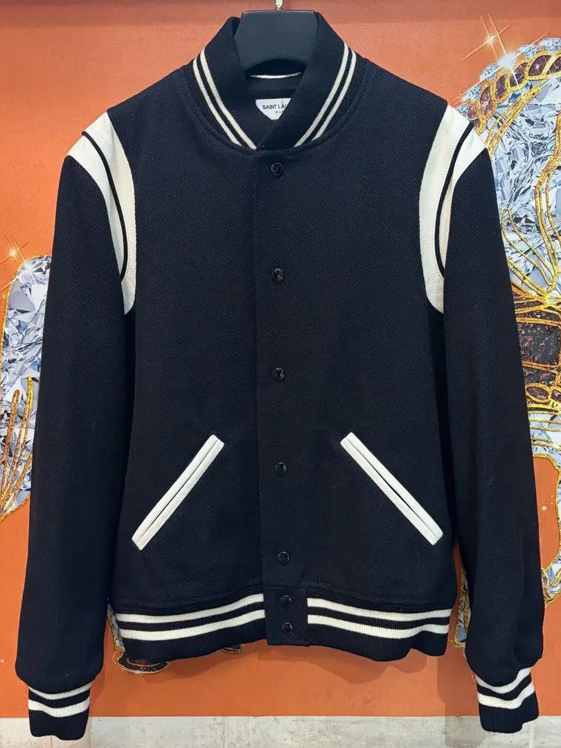 Saint Laurent Paris Saint Laurent Striped Varsity Jacket Size 50 Size US M / EU 48-50 / 2 - 1 Thumbnail