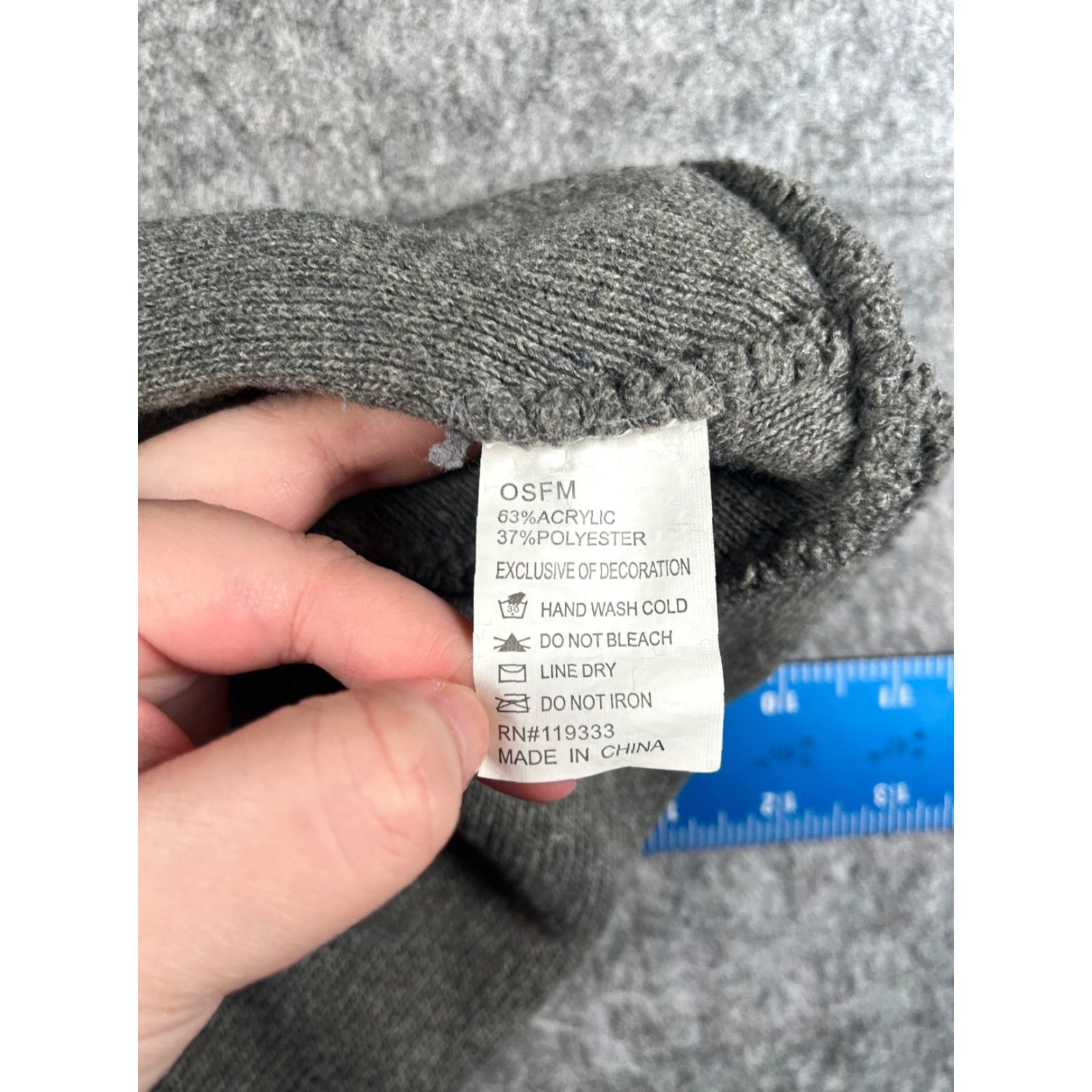 Vintage Lhs International Beanie Toque Adult One Size Gray Knit Acrylic Blend Ski Cuff Hat Unisex Adults Beanie - Note: This answer must be only the title. Size ONE SIZE - 6 Thumbnail