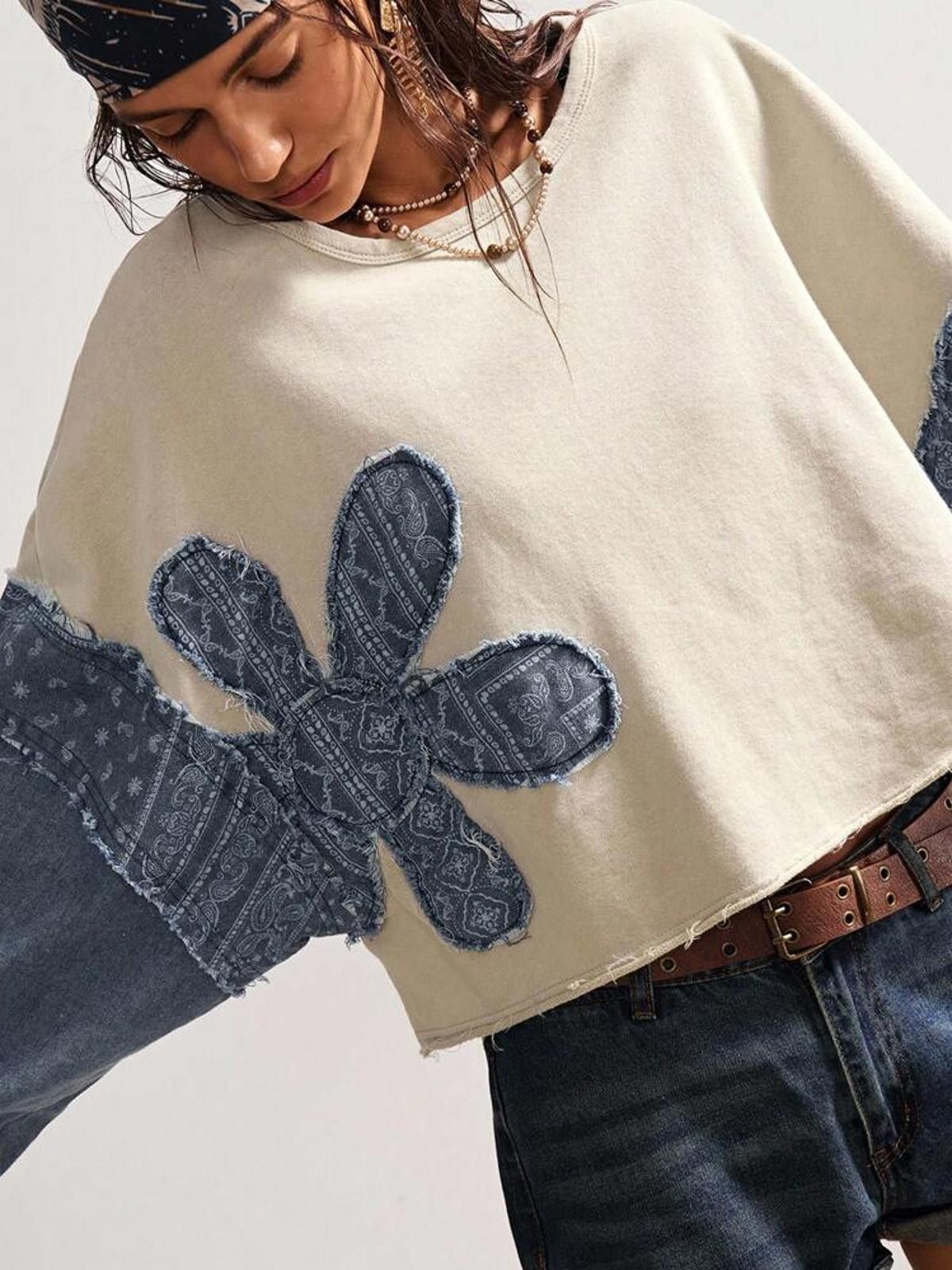 Other Flower Detail Sleeve Crop Shirt Size S / US 4 / IT 40 - 5 Thumbnail