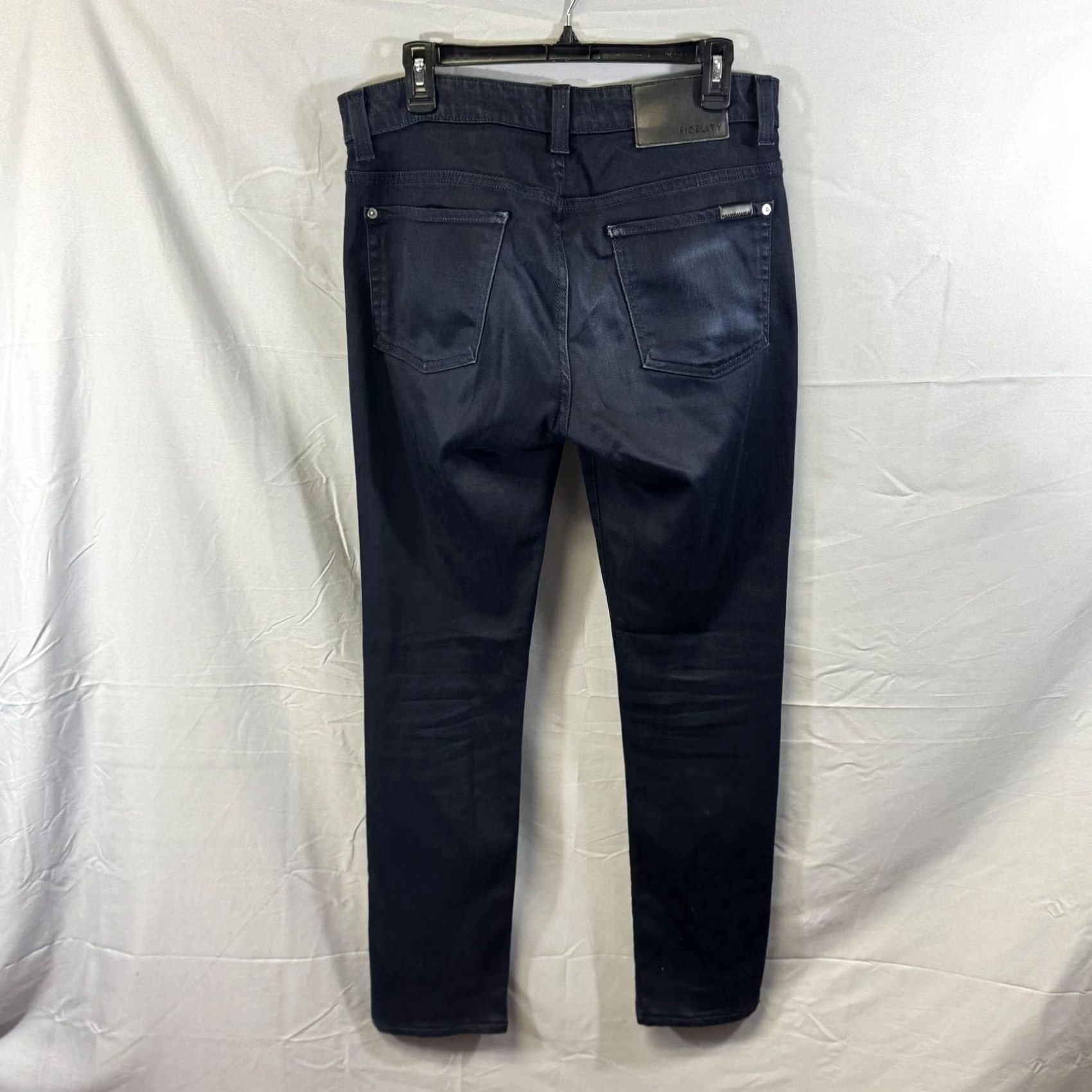 Denime Fidelity Jeans Mens 32 Dark Indigo Torino Stretch 5-Pocket Zip Fly Classic Denim Jeans Mens 32 Blue Slim Tapered Buttons Size US 32 / EU 48 - 2 Thumbnail