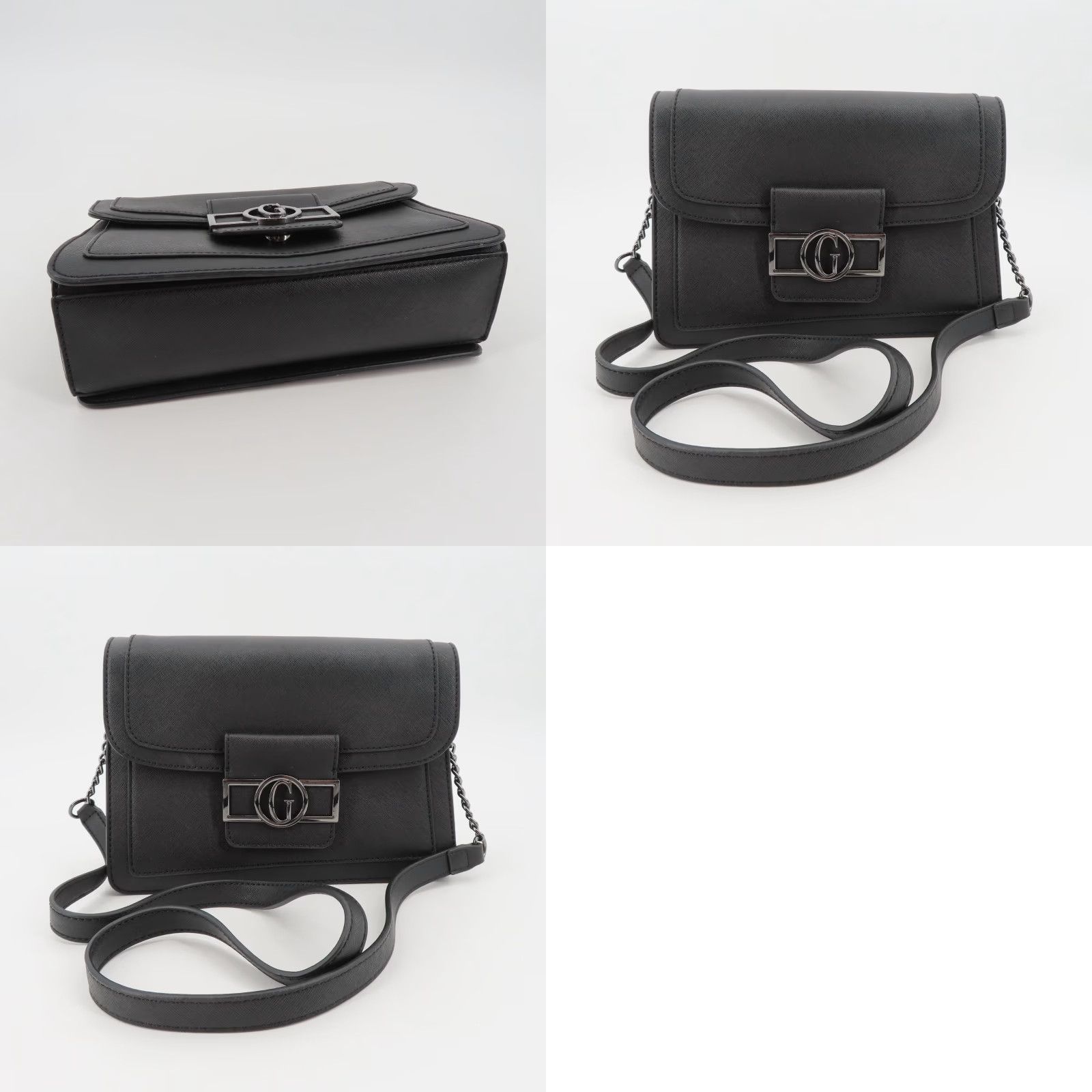 Guess GUESS Wallander Crossbody Bag Faux Leather Black Magnetic Flap Purse Handbag Women Size ONE SIZE - 8 Thumbnail
