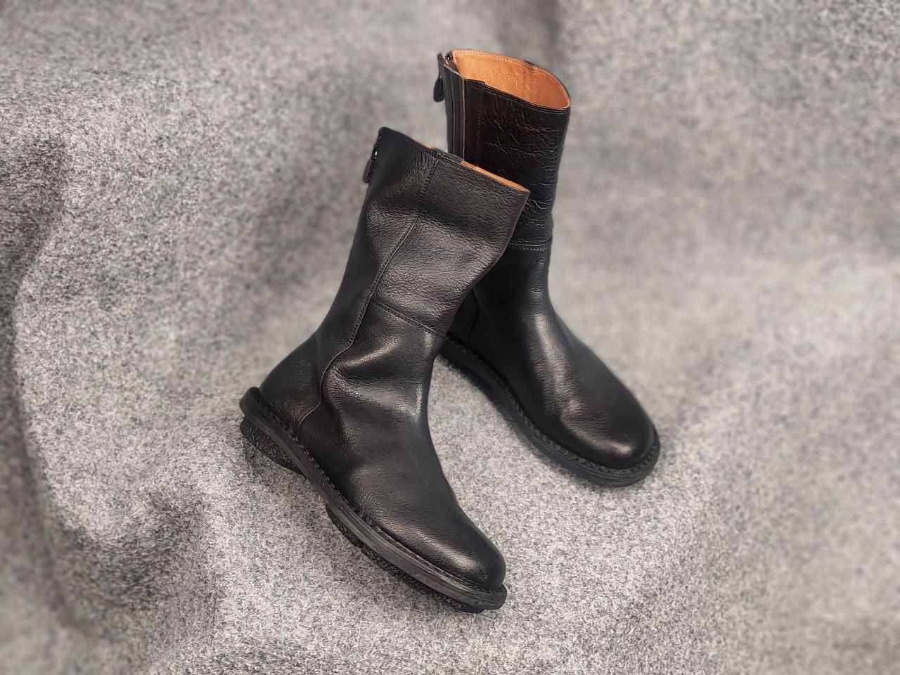 Trippen Trippen Design Black Leather Zip Mid Boots Avant garde Shoes Size US 6 / IT 36 - 15 Thumbnail