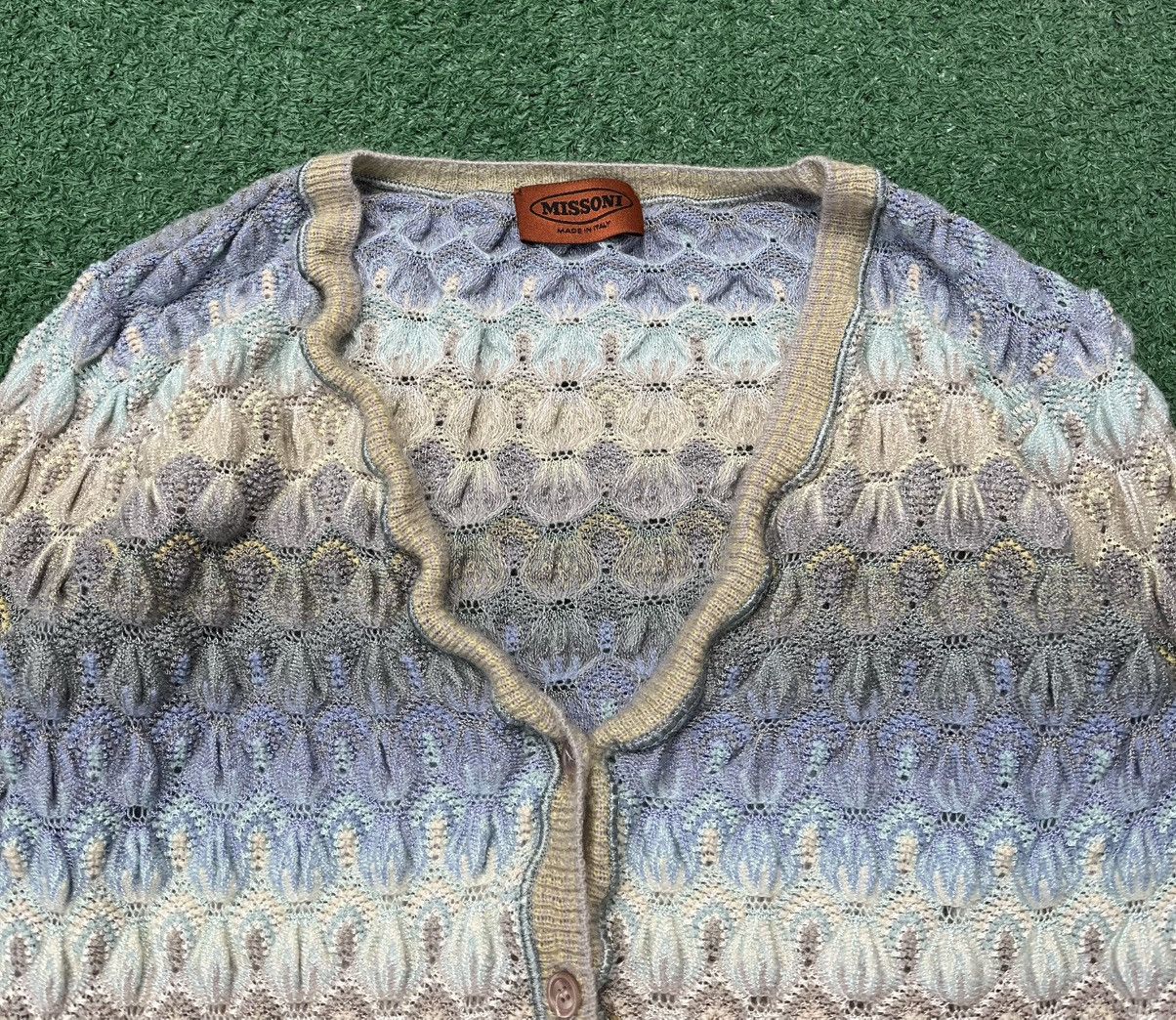 Missoni × Vintage Missoni Orange Label Cardigan Vintage 90s Rayon Wool Size S / US 4 / IT 40 - 3 Thumbnail