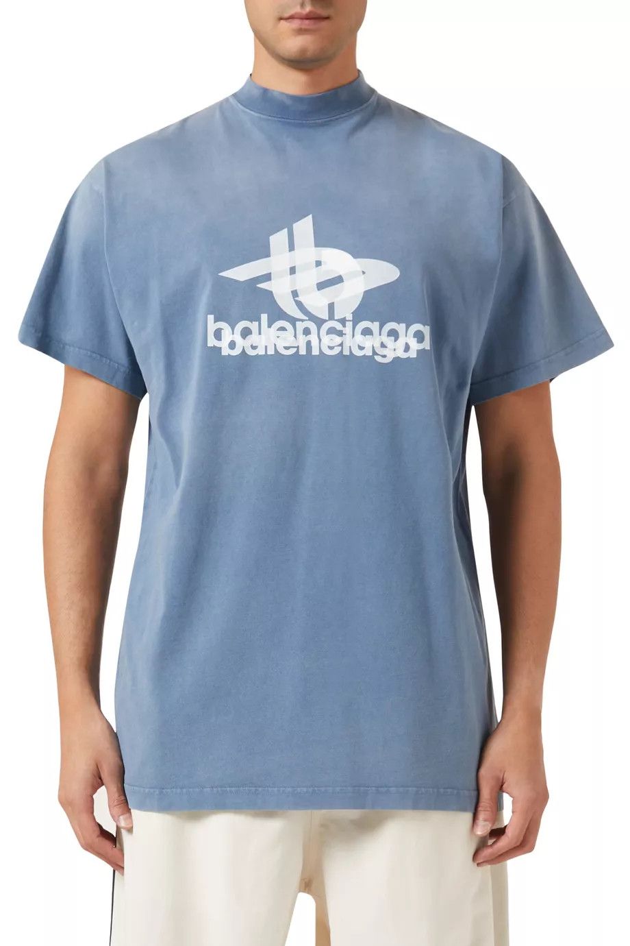 Balenciaga o1mt1gz1024 Oversized T-Shirt in Blue/White Size US XL / EU 56 / 4 - 6 Thumbnail